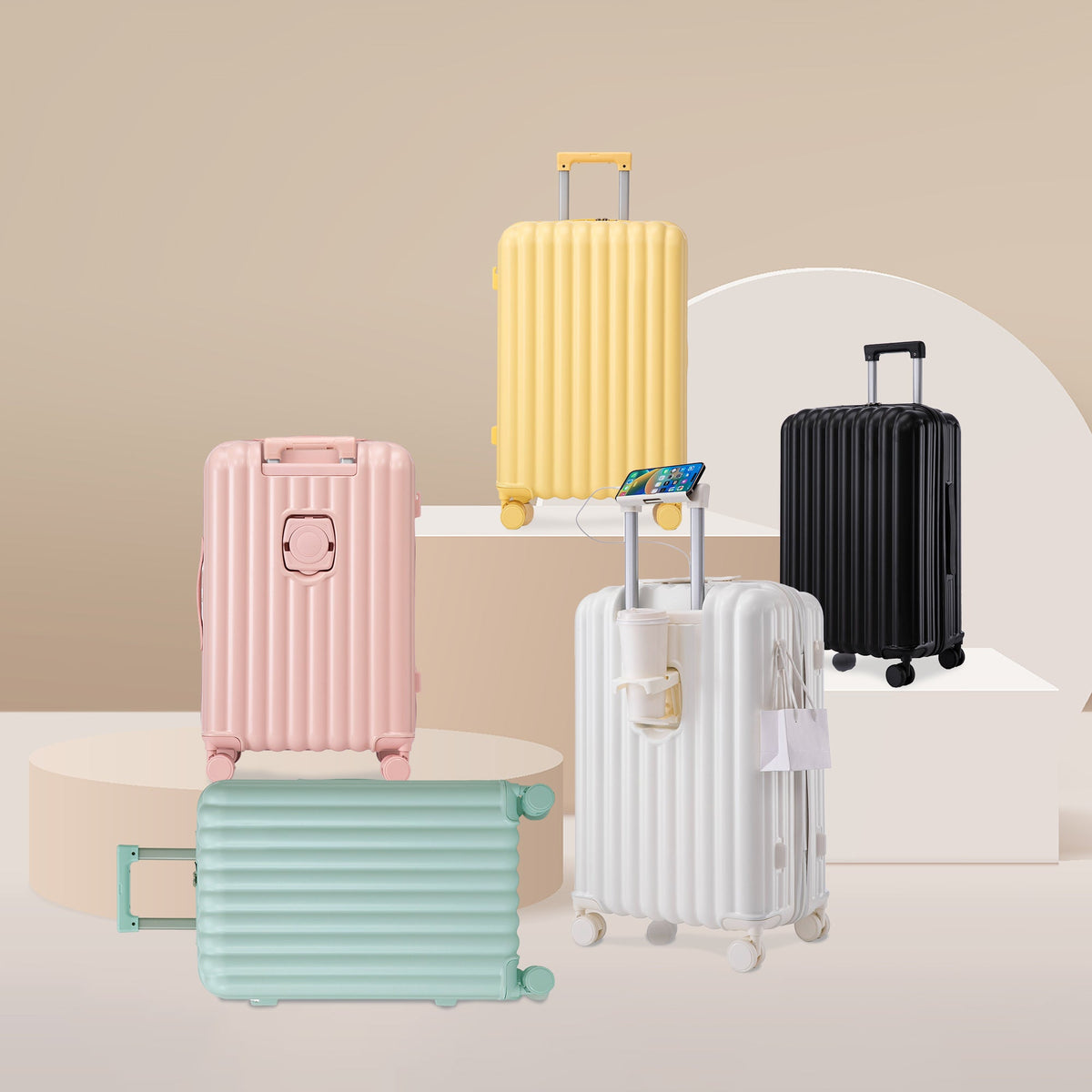 3 Pcs ABS Spinner Wheel Luggage Set