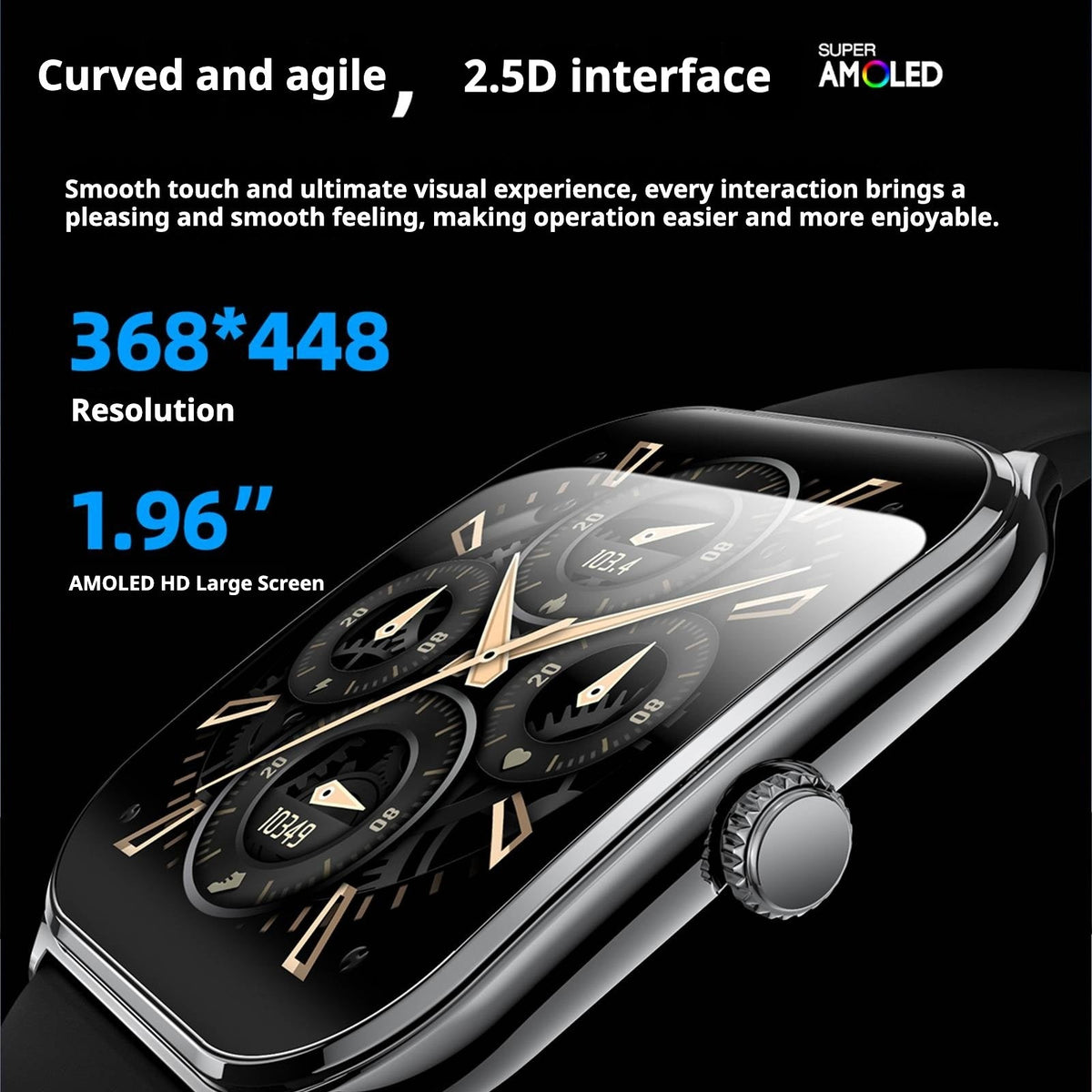 KP-S102 Best Selling Smartwatch Bluetooth Calling Blood Pressure Monitor Pedometer Curved Screen Narrow Bezel Waterproof Sports Watch In Stock