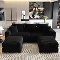 Plush Corduroy 3-Seat Sofa