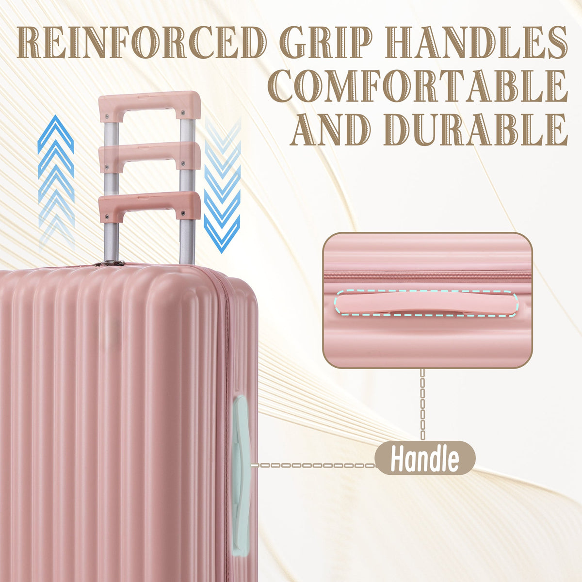 20"/24"/28" 3-Piece Spinner Wheel Luggage Set - Pink