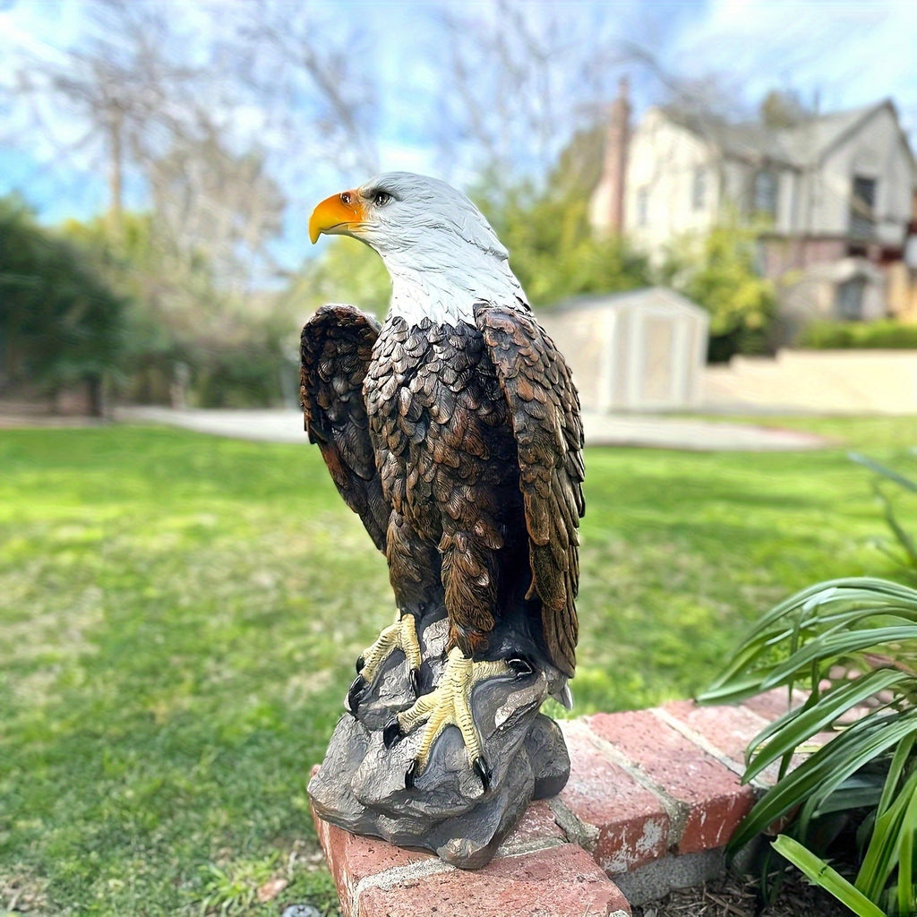 Large Standing Bald Eagle Garden Statue