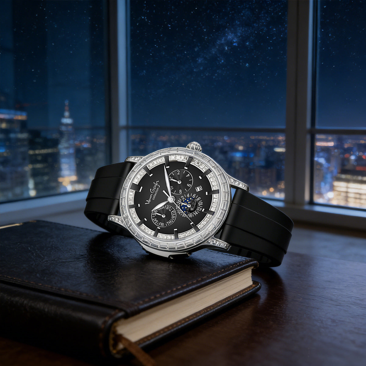 VAN GOGH High Appearance Light Luxury Men's Luminous Blue Mechanical Watch Bohui Series