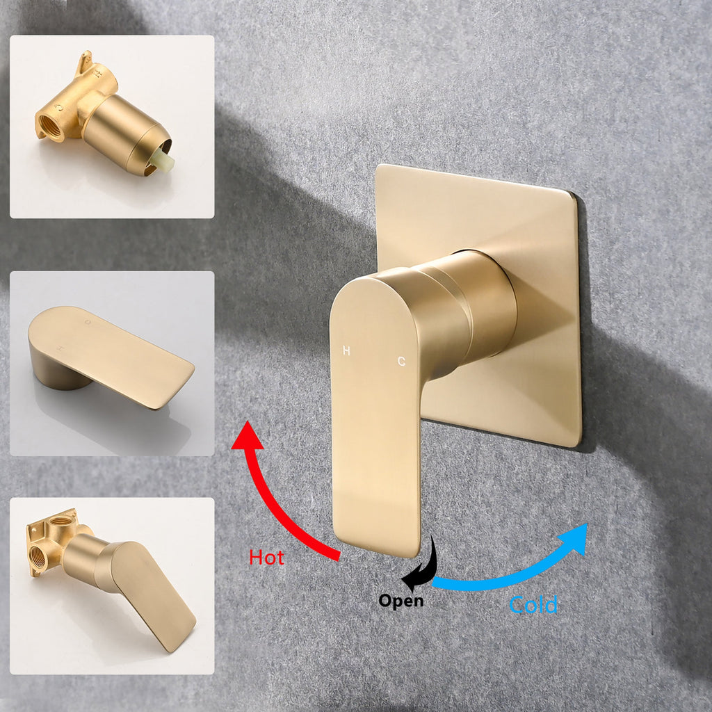Wall Mount Bathtub Faucet Brushed