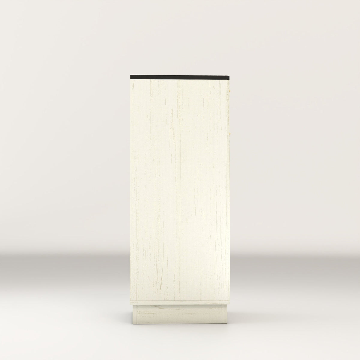 Woodgrain Tilt-Out Trash Can Cabinet with Wave-Textured Drawer
