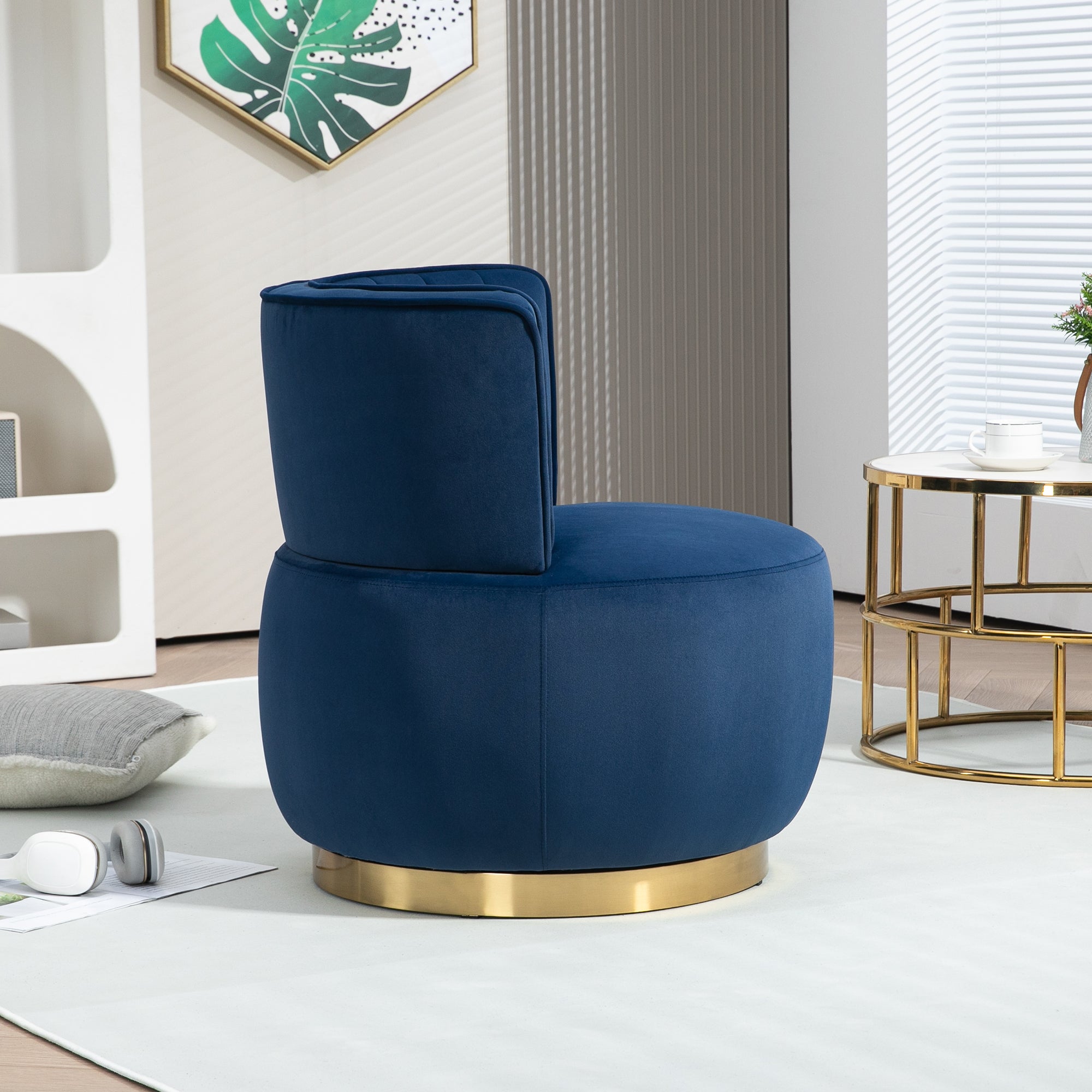 360 Degree Swivel Cuddle Barrel Accent Sofa Chairs