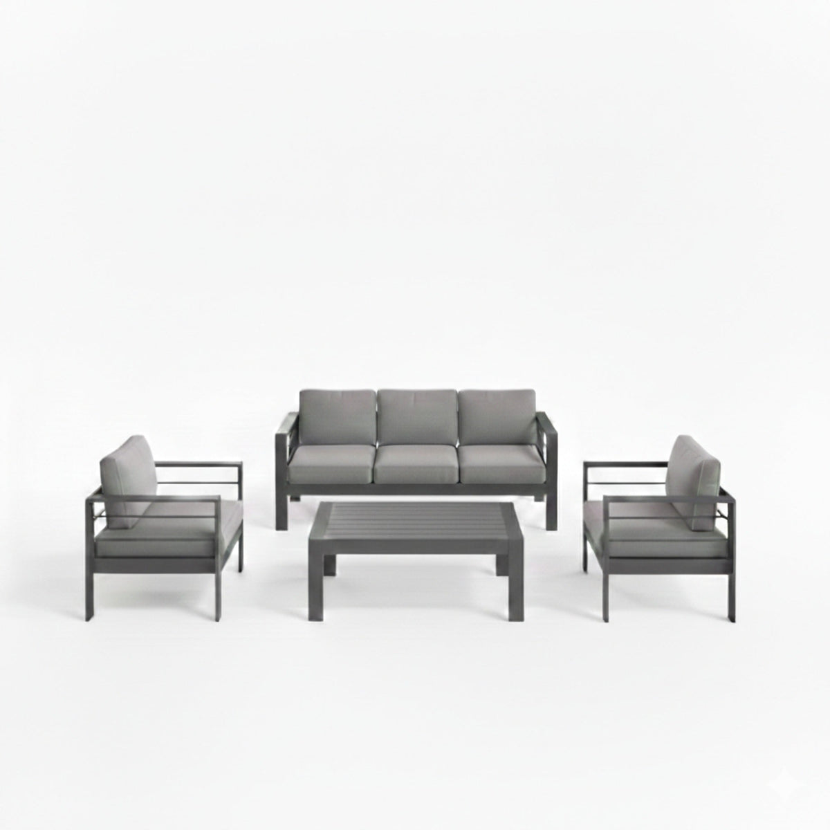 4-Piece Modern Aluminum Patio Conversation Set