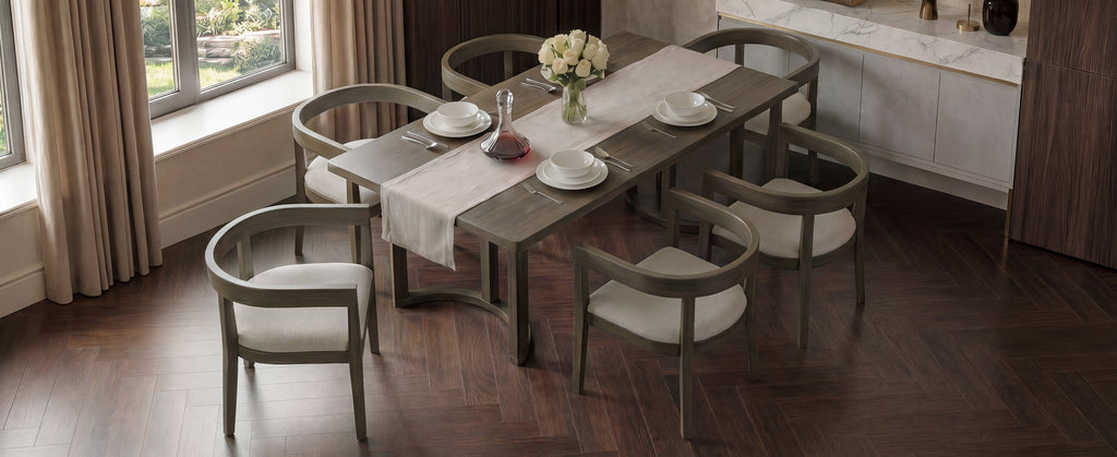 TREXM 7 Piece Dining Table Set for 6, Espresso