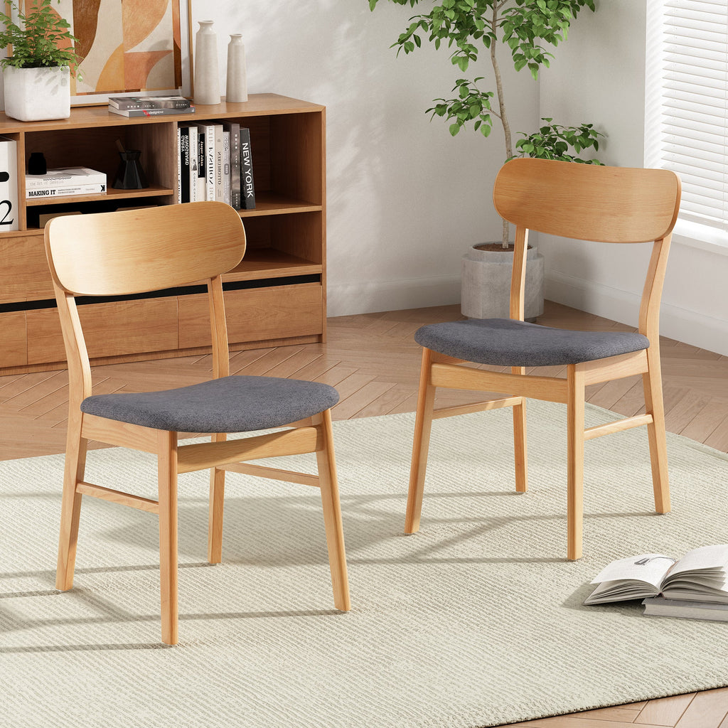 Upholstered Chenille Fabric Dining Chair Set of 2