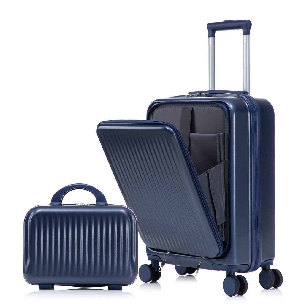 2 Piece Navy ABS Spinner Wheel Luggage Set