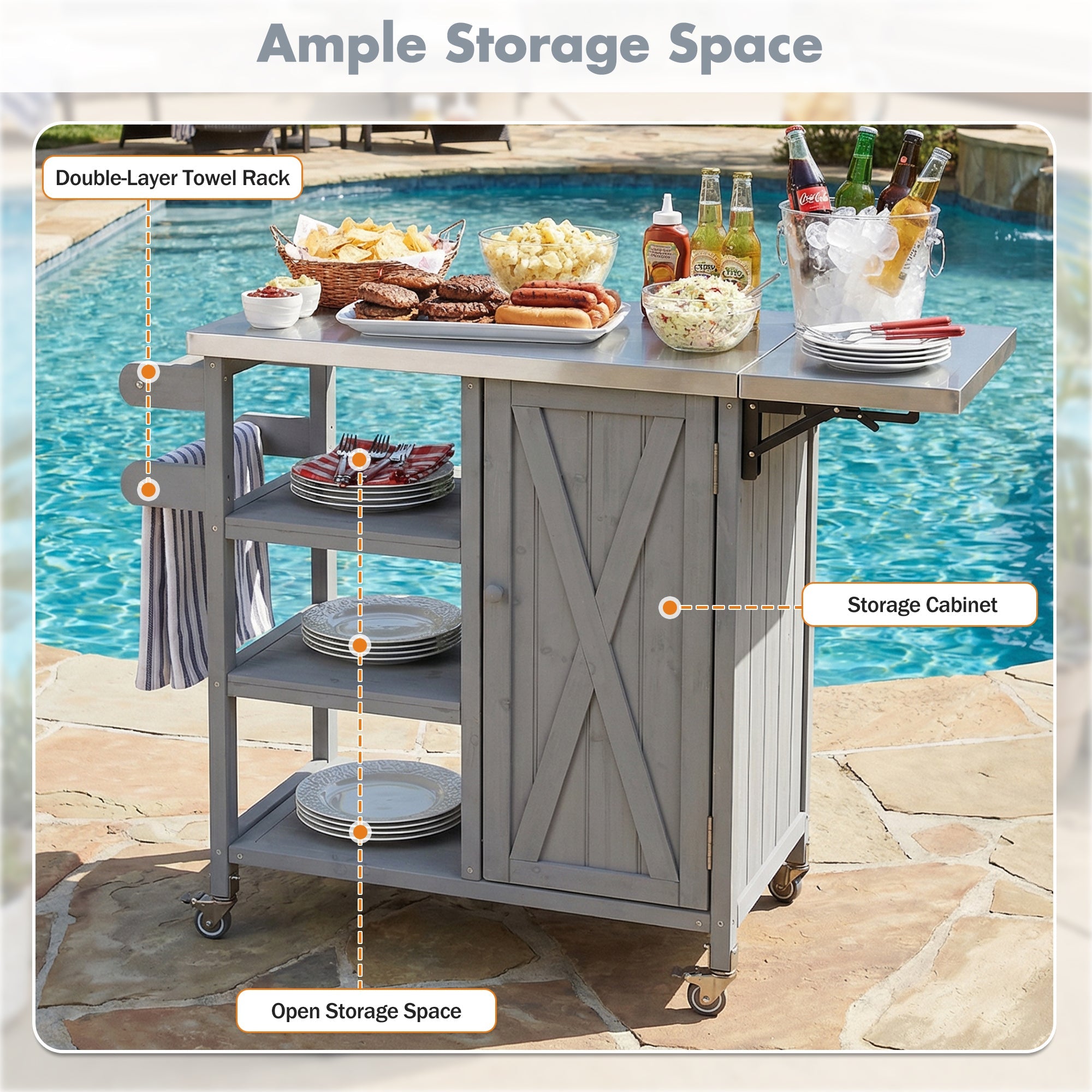 Foldable Outdoor Kitchen Island