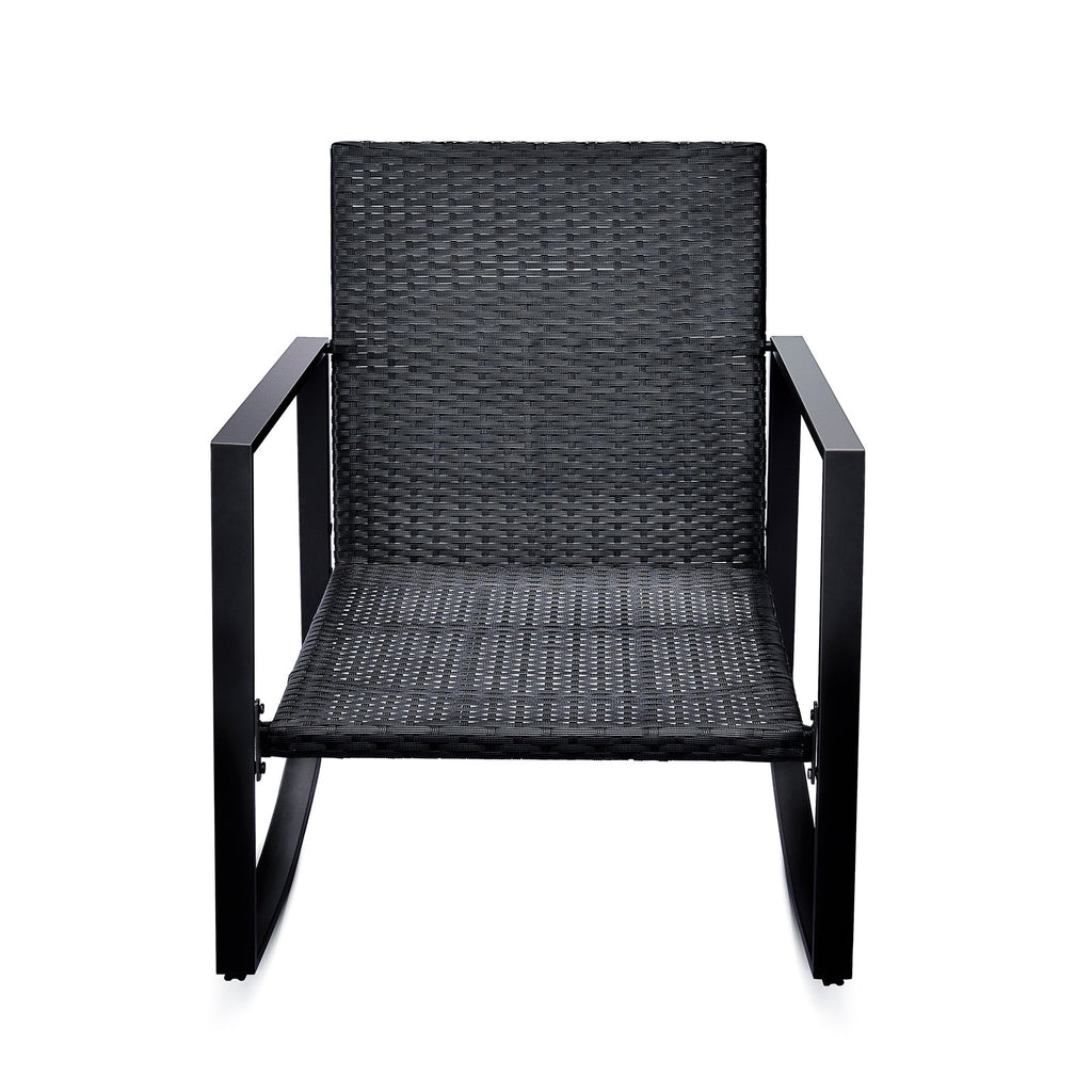 3 Pieces Patio Bistro Set Outdoor Rocking Chair