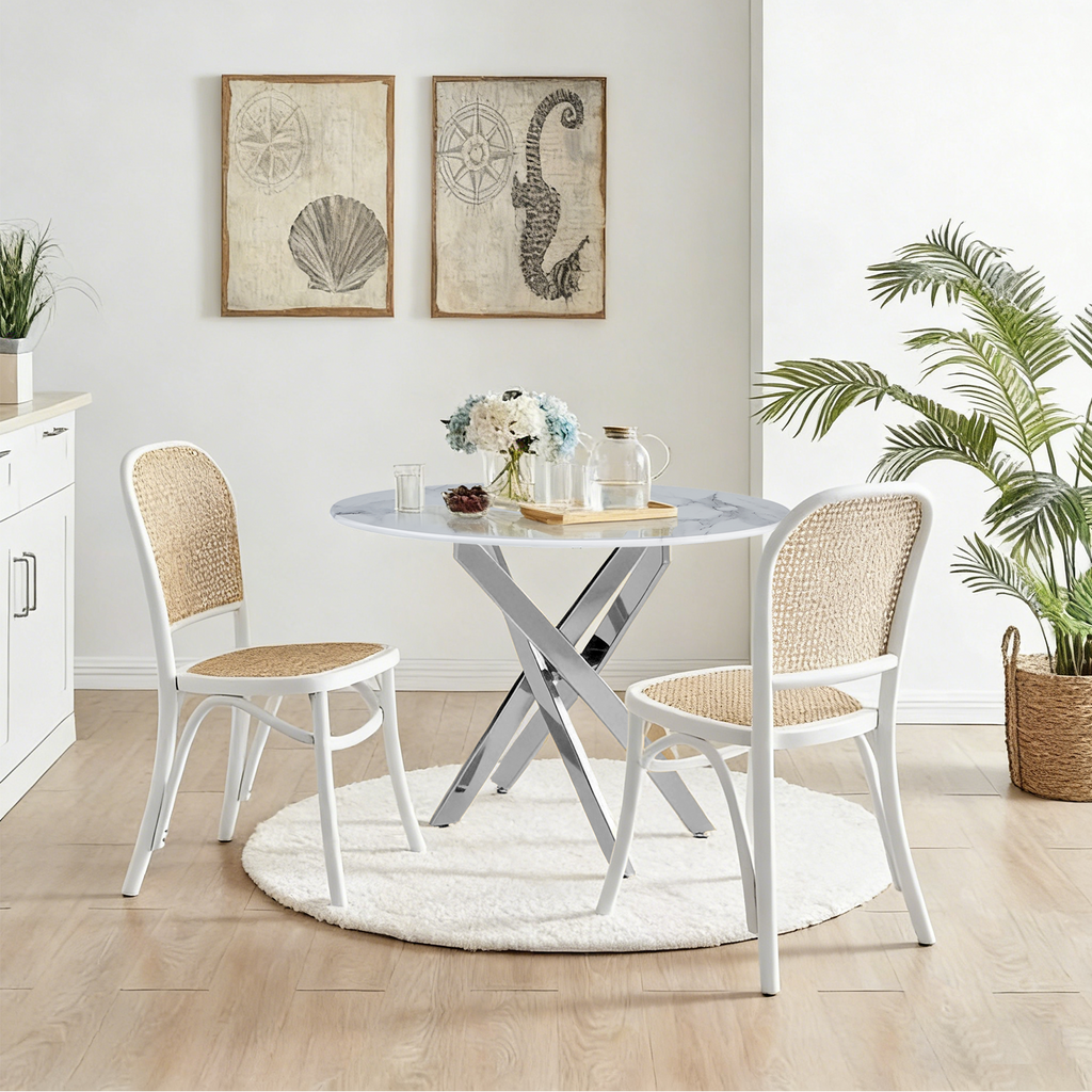 Modern Round Glass Dining Table