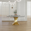 59" Round Sintered Stone Dining Table Set