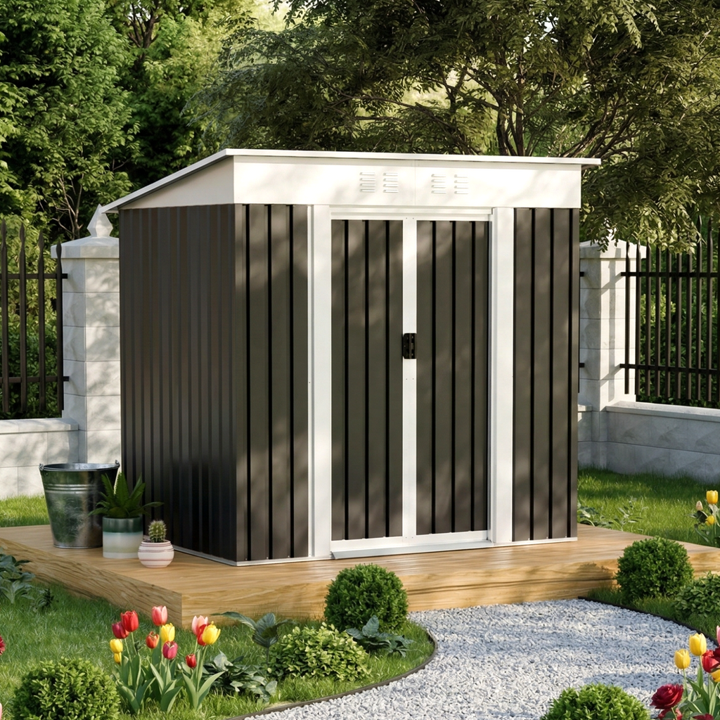 6x4 FT Garden Shed for Patio Outdoors Storage