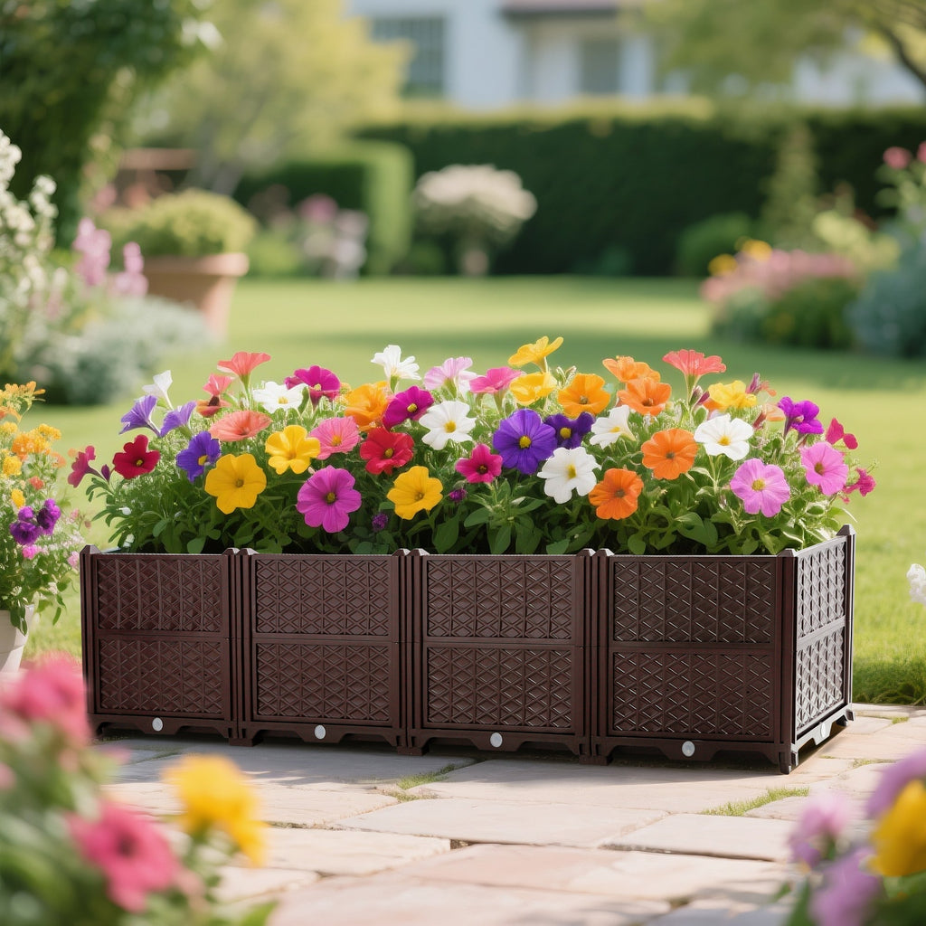 Indoor and Outdoor Rectangular Plastic Planting Box