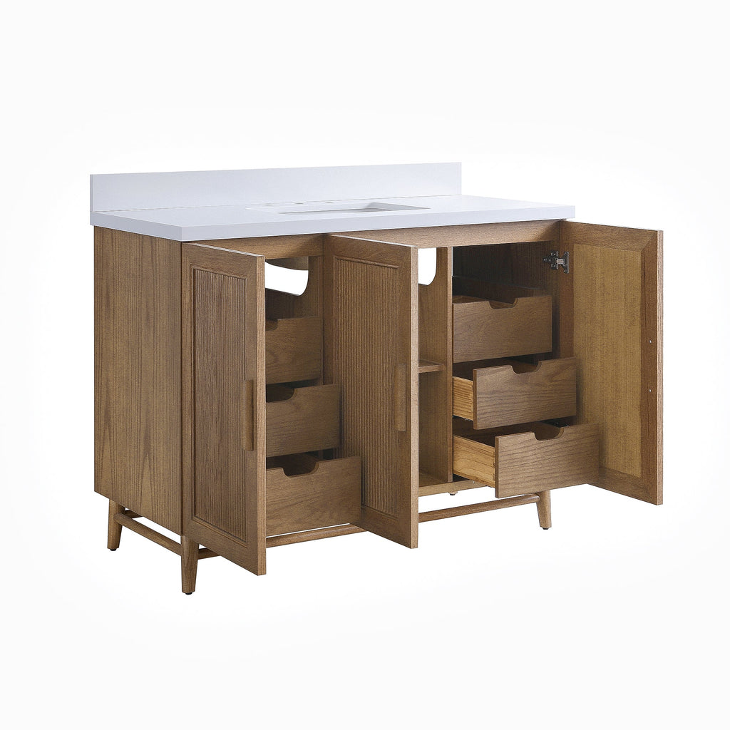 48'' Freestanding Single Sink Light Coffee Bathroom Vanity