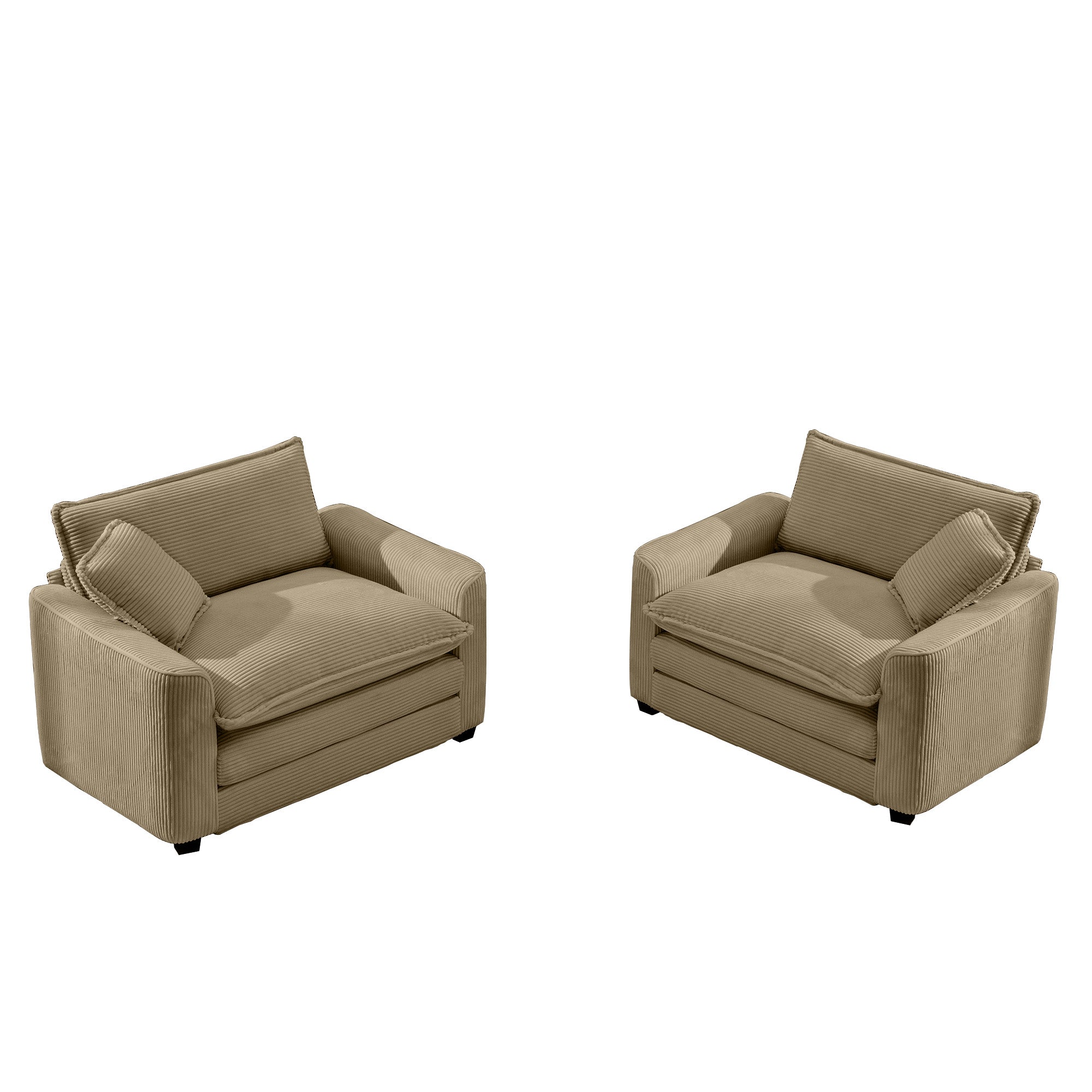 Luxurious and Sophisticated Deep Seated Sofa Set with Two Single Chairs