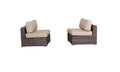 28" Wide Armless Outdoor Chairs with Cushions (Set of 2)
