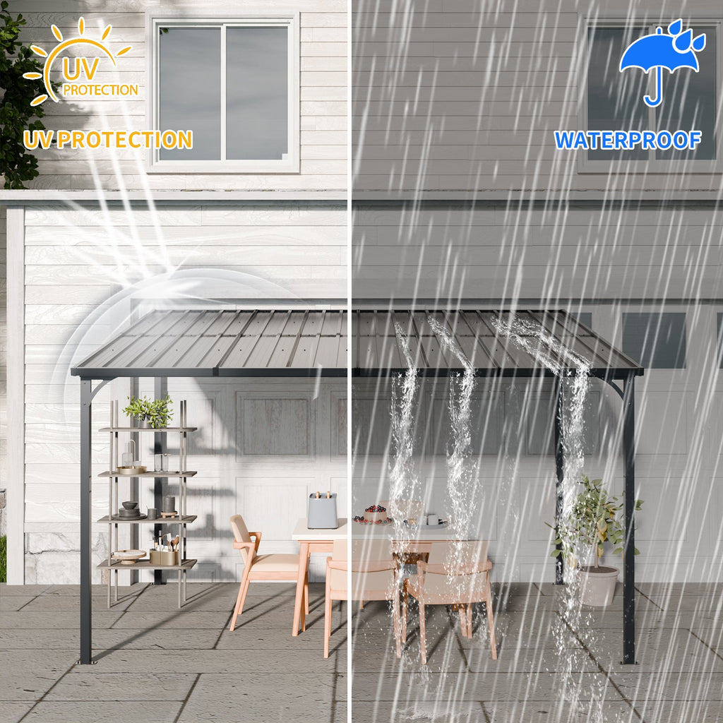 Outdoor Pergola - 12' x 8' Galvanized Steel