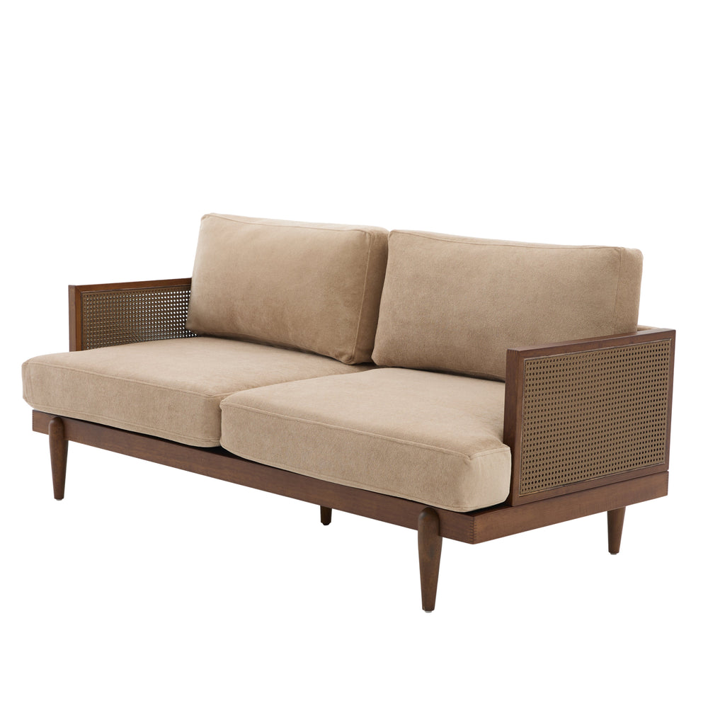 Emir 72" Square Arm 3-Seater Velvet Sofa