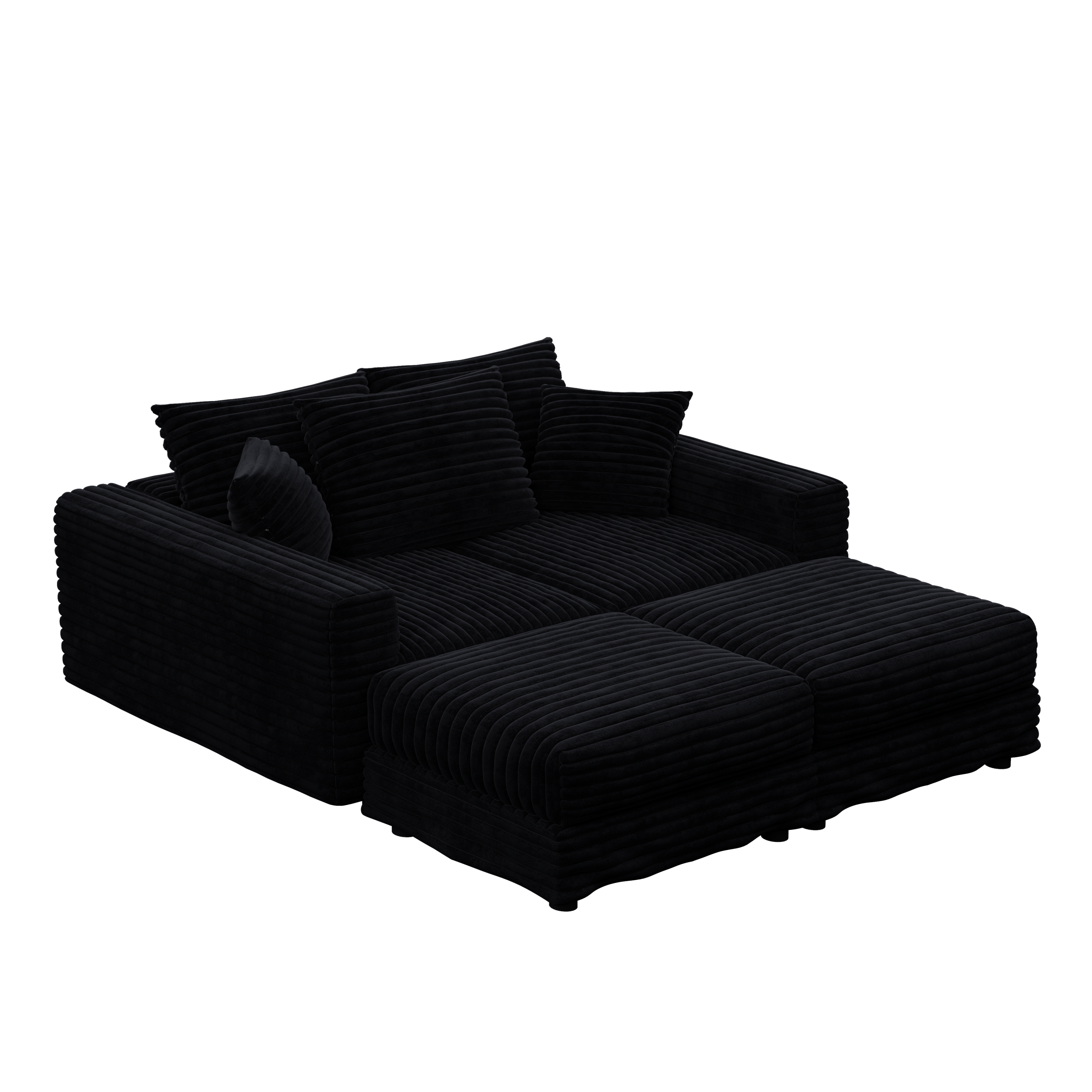 Plush Corduroy 3-Seat Sofa