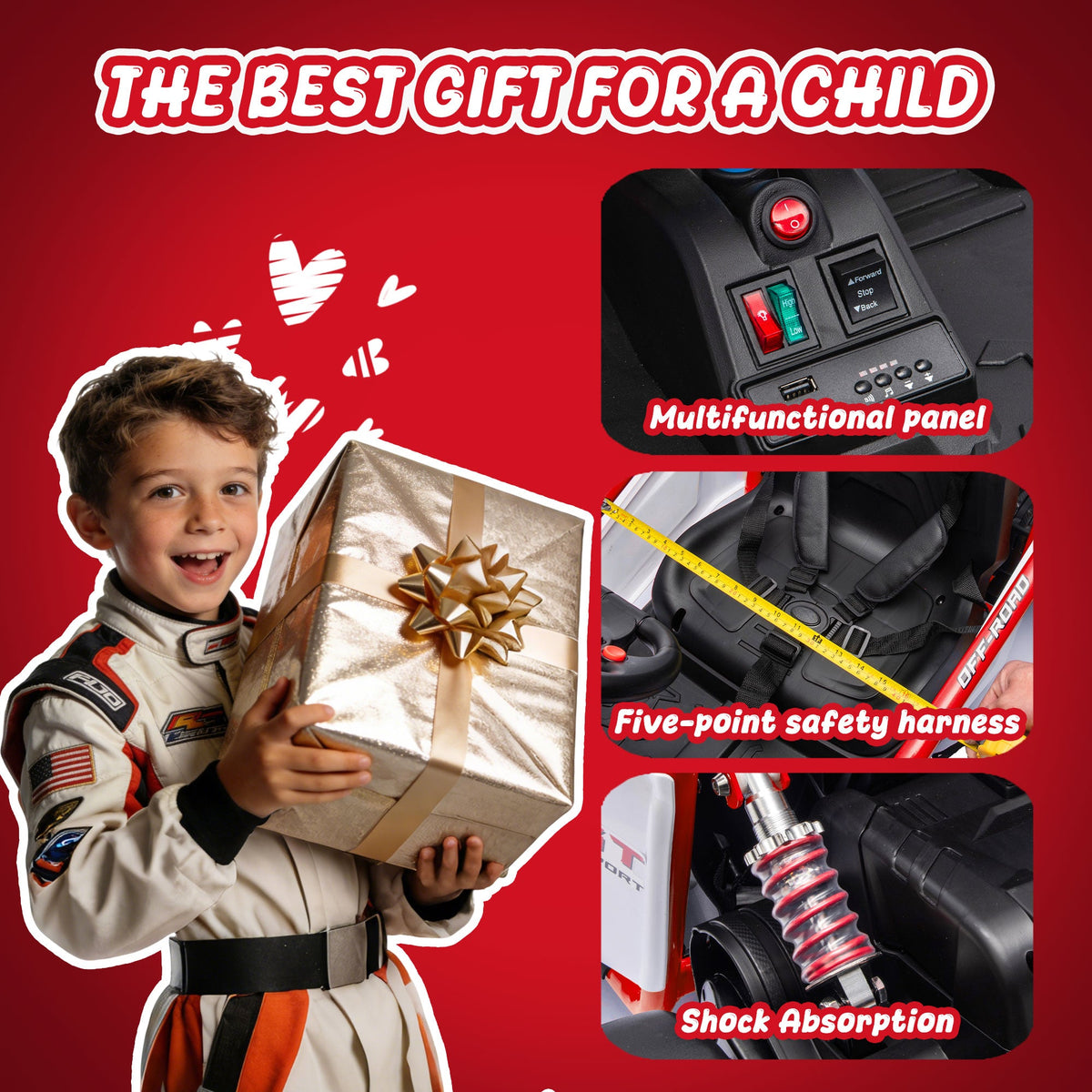 24V 400W Electric Kids Ride-On Toy, Crazy Go Cart