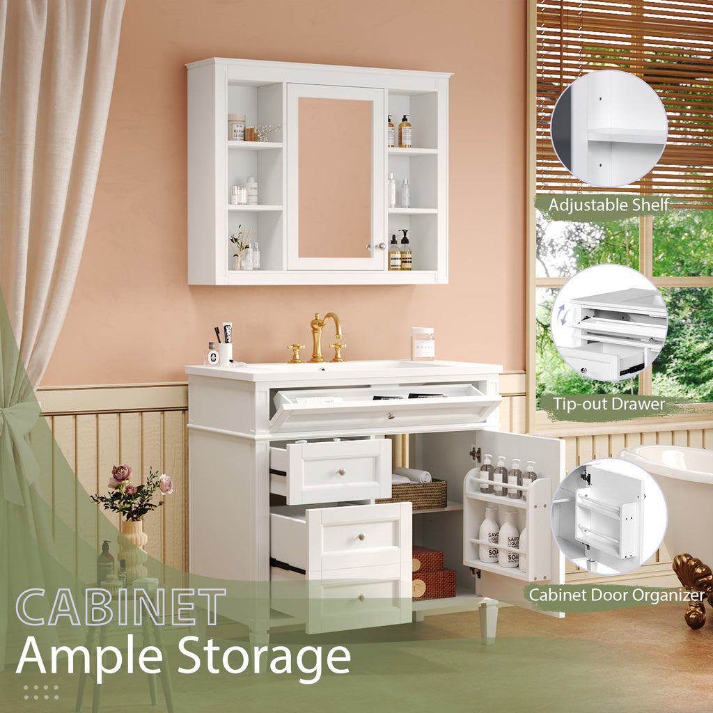 36" Bathroom Vanity with Medicine Cabinet