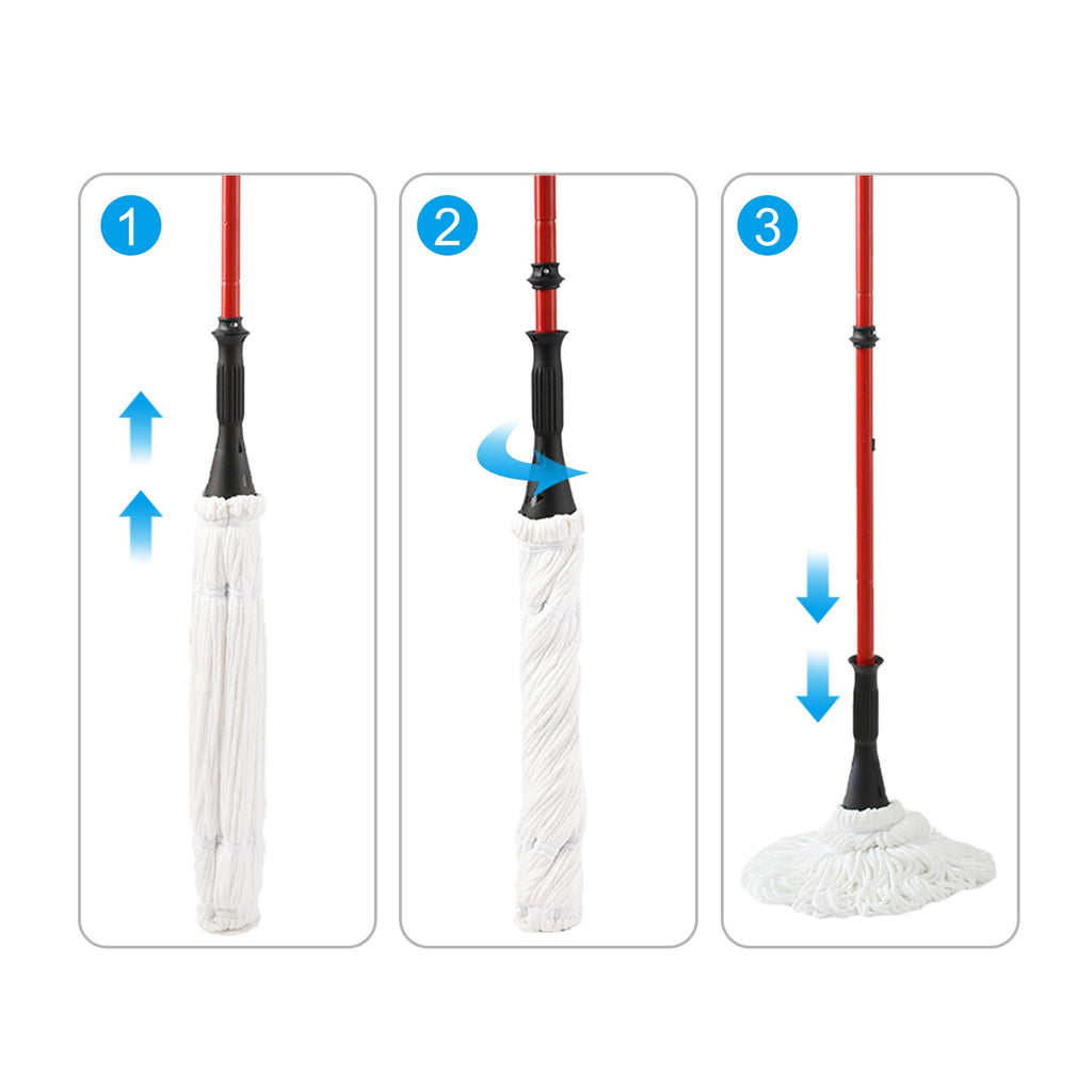 57.5-Inch Long Handle Self Bending Twist Mop