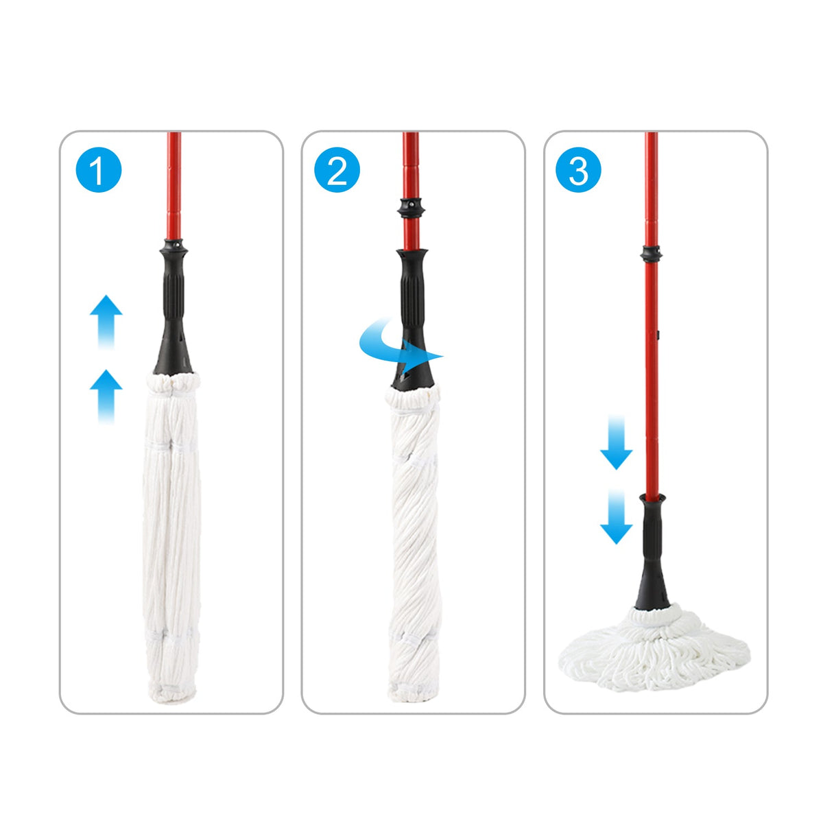 57.5-Inch Long Handle Self Bending Twist Mop