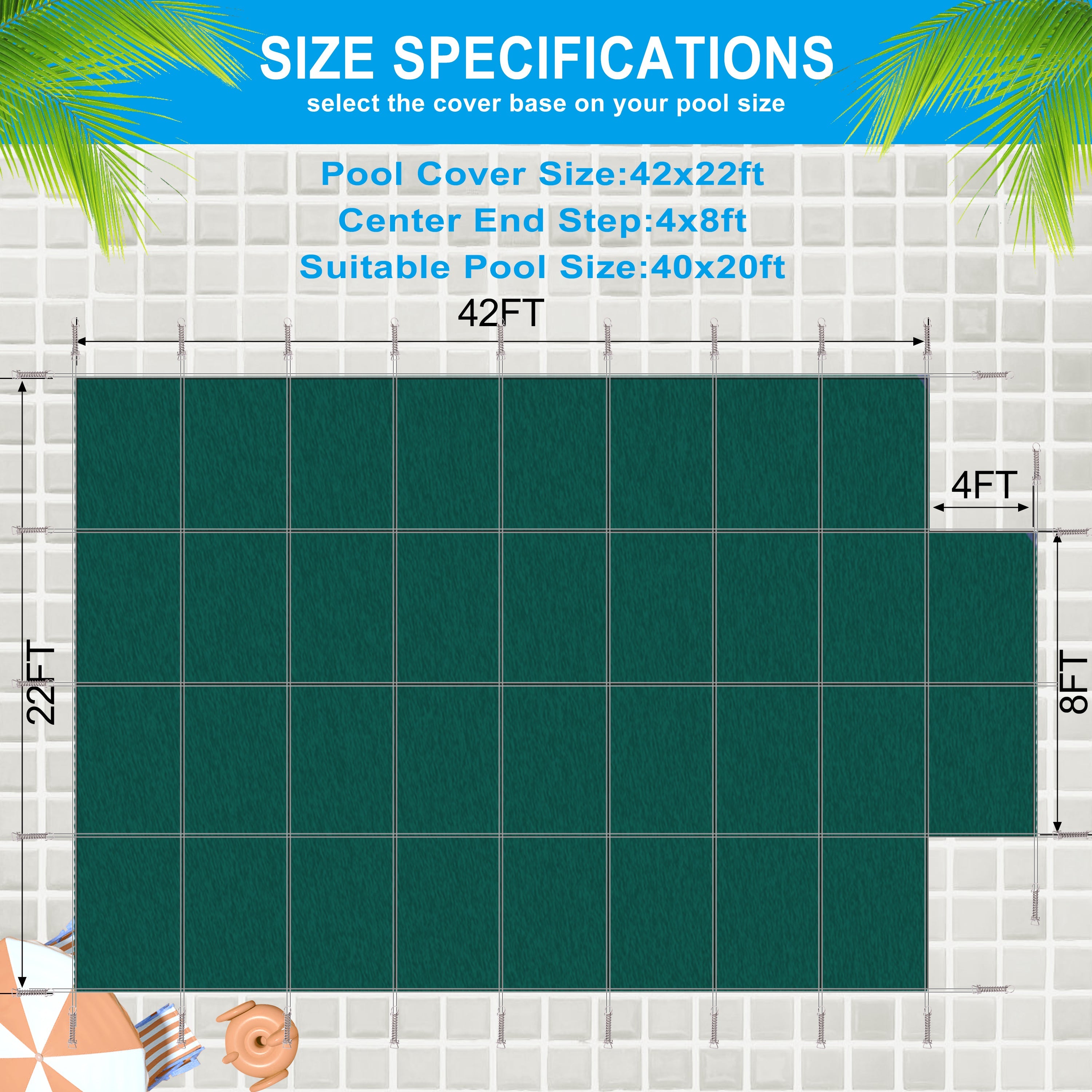 Pool Safety Cover for 20x40ft Rectangular Inground Pools