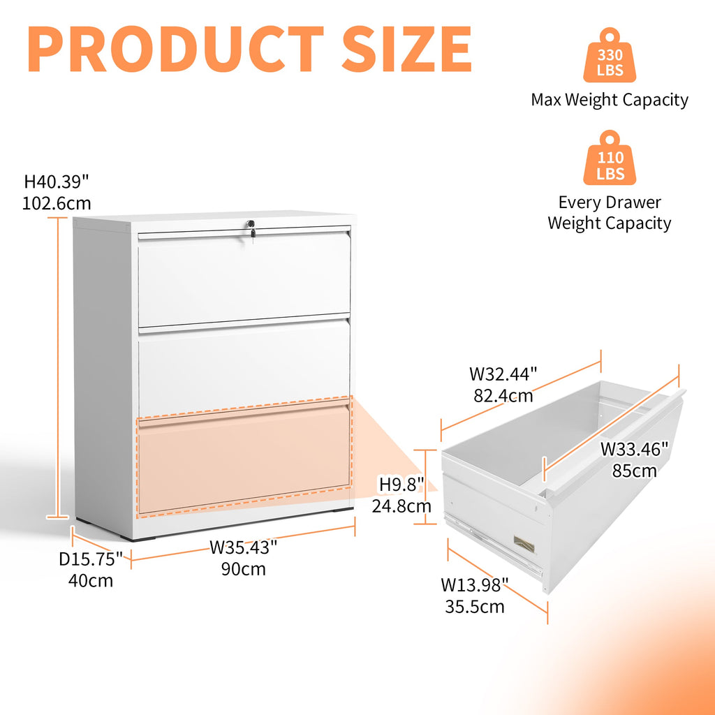 3 Drawer Lateral File Cabinet