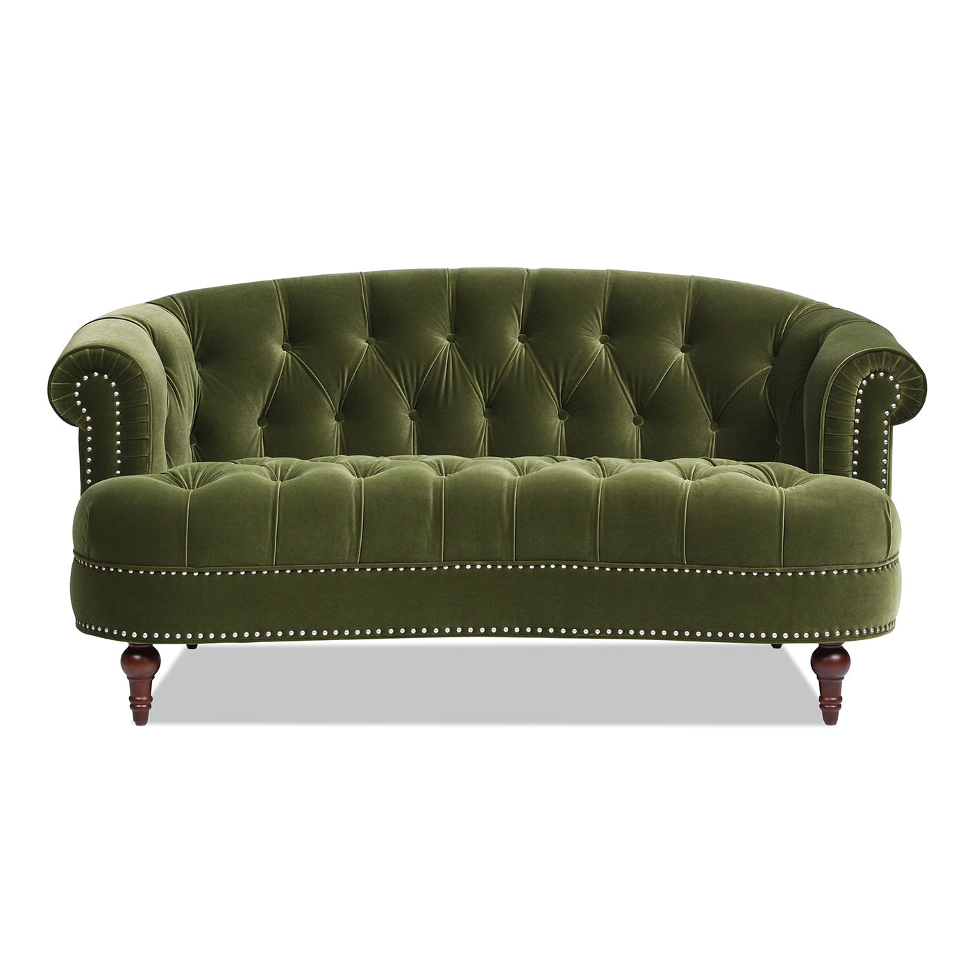 La Rosa Victorian Chesterfield Loveseat, Olive