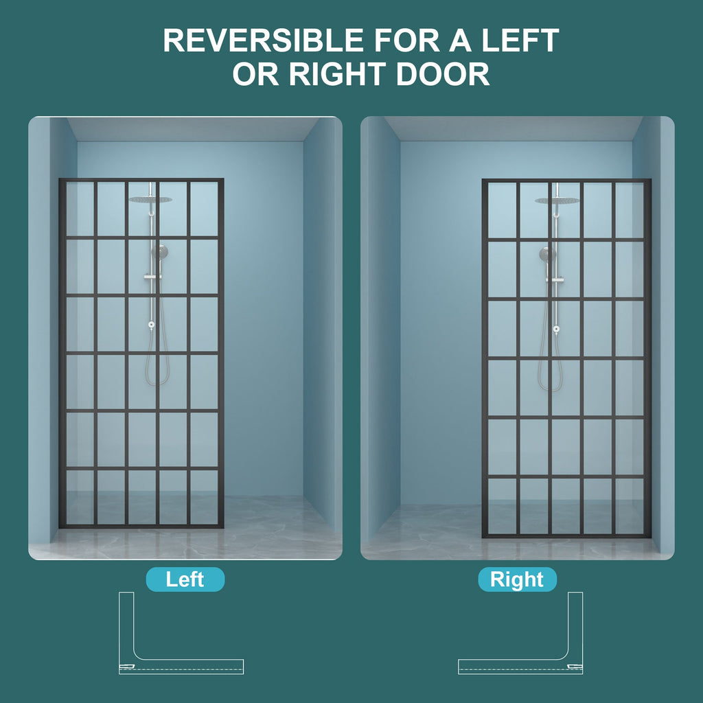 38" W x 72" H Frameless Fixed Shower Door