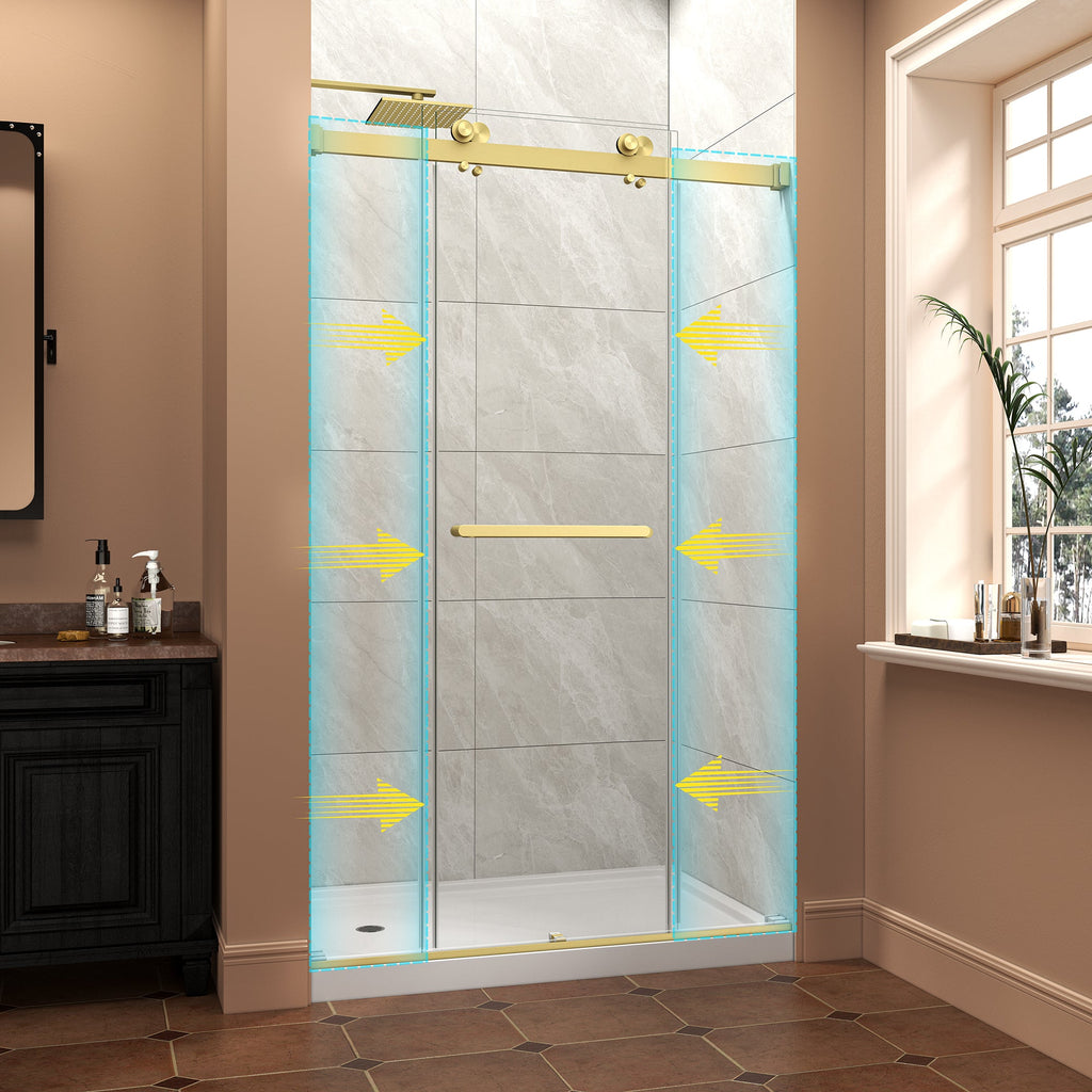 43"-48" W x 76" H Brushed Shower Door