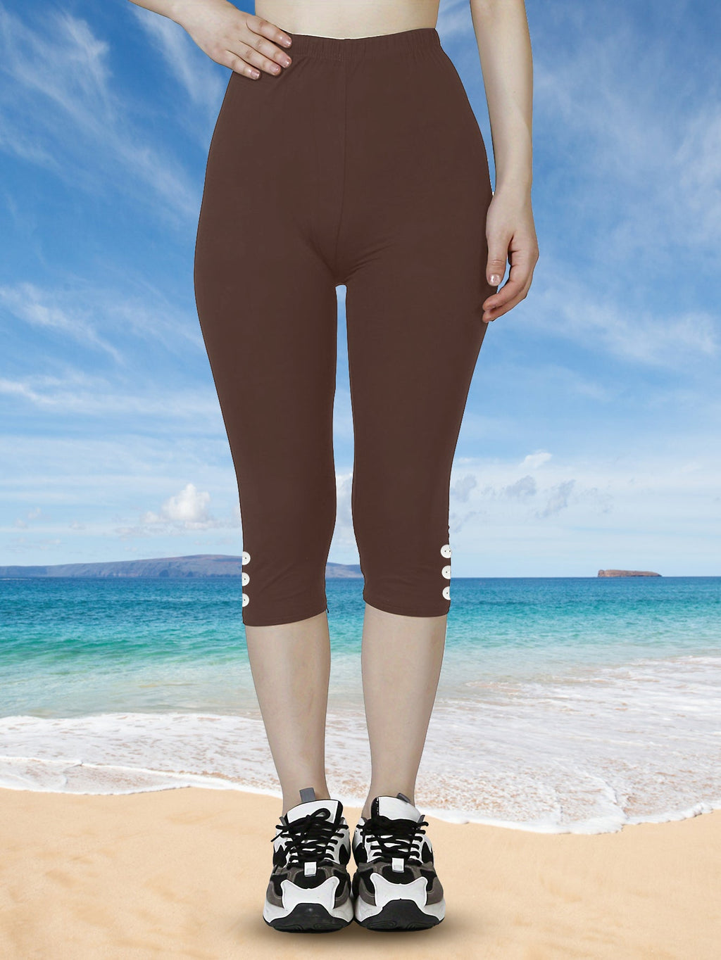 Women High Waisted Capri Leggings, Buttery Soft Yoga Pants, 4-Way Stretch Workout Athletic Cropped Pants For Daily Gym Fitness