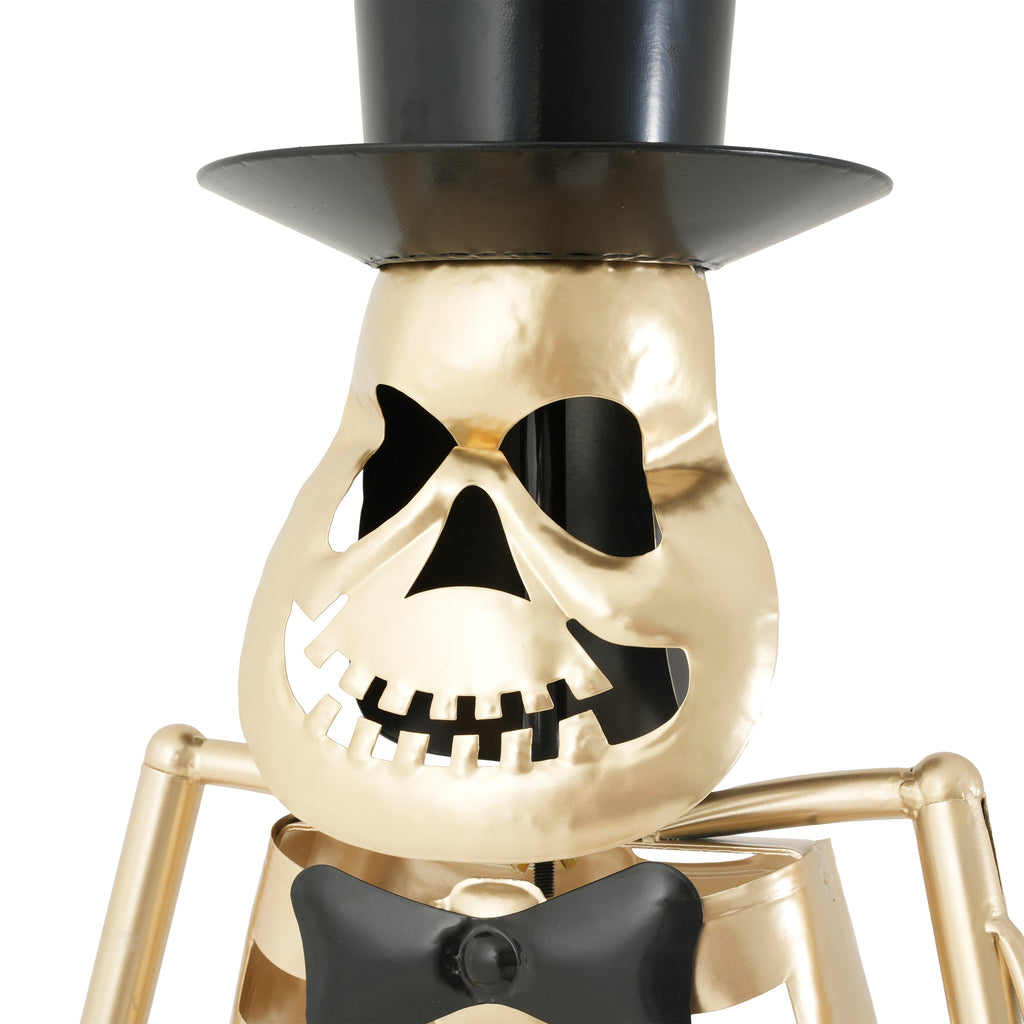 Metal Skeleton Musician Statue