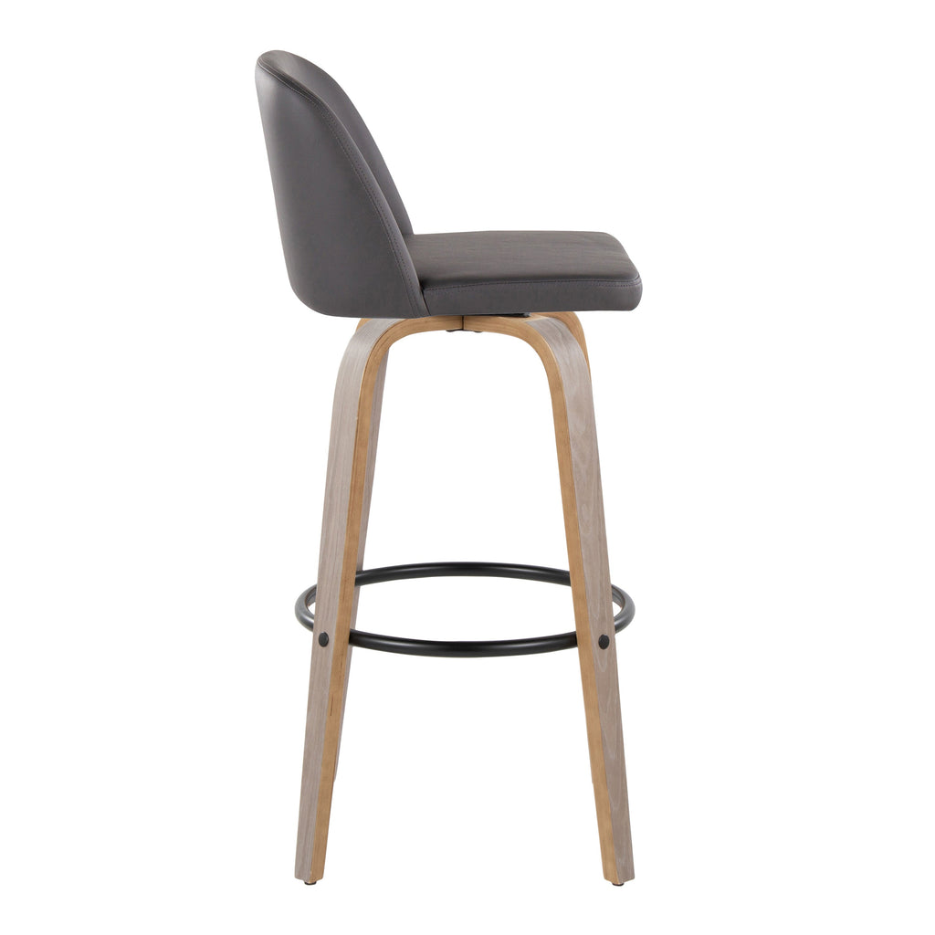 30" Contemporary Fixed-Height Barstool with Swivel in Light
