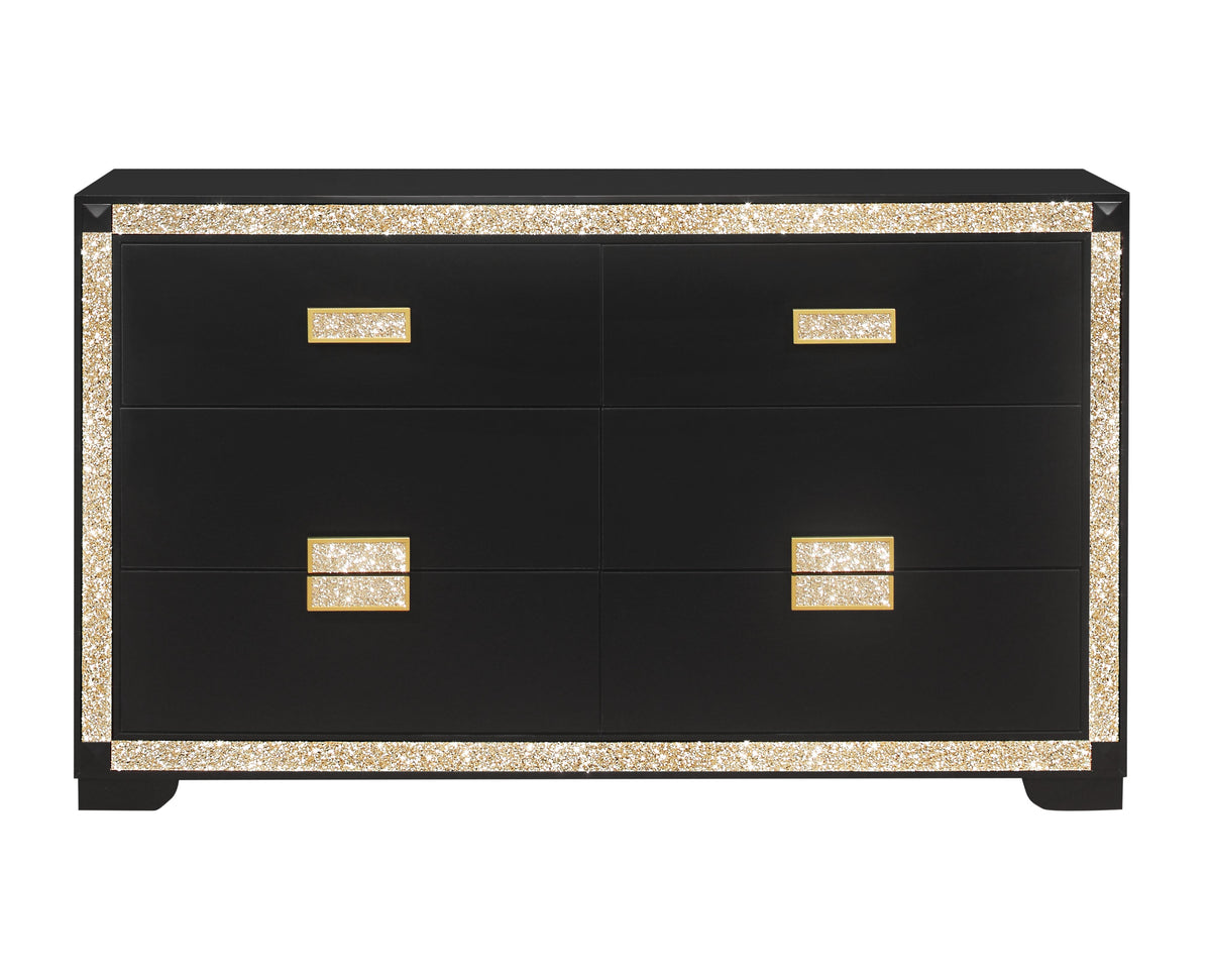 Lively Black/Gold Dresser