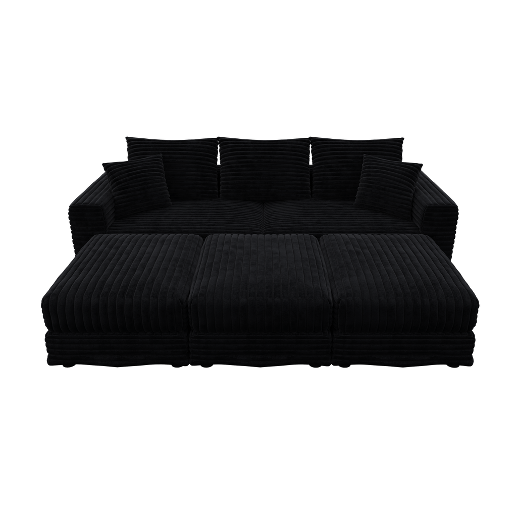 Plush Corduroy 3-Seat Sofa