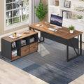 63-Inch Executive Desk with Mobile File Cabinet