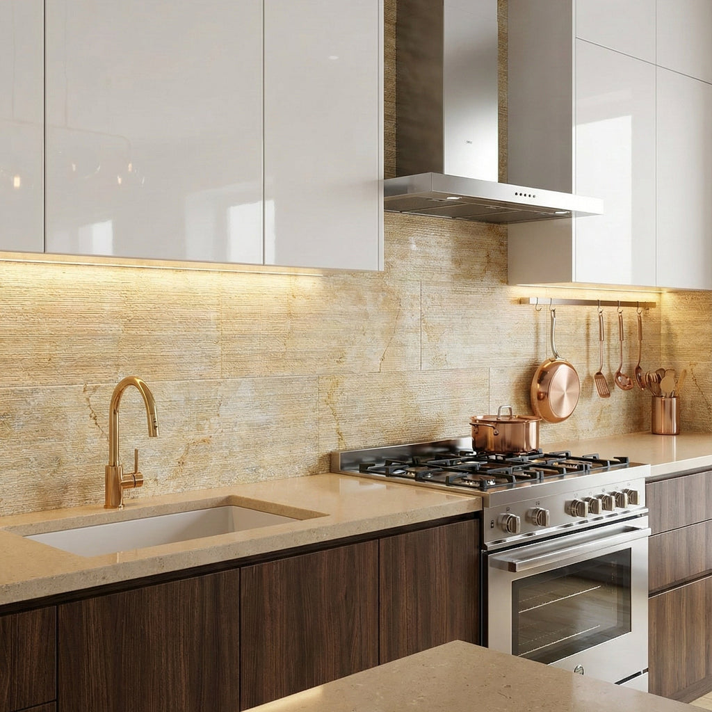 Gold Yellow Beige Natural Marble Wall Tiles