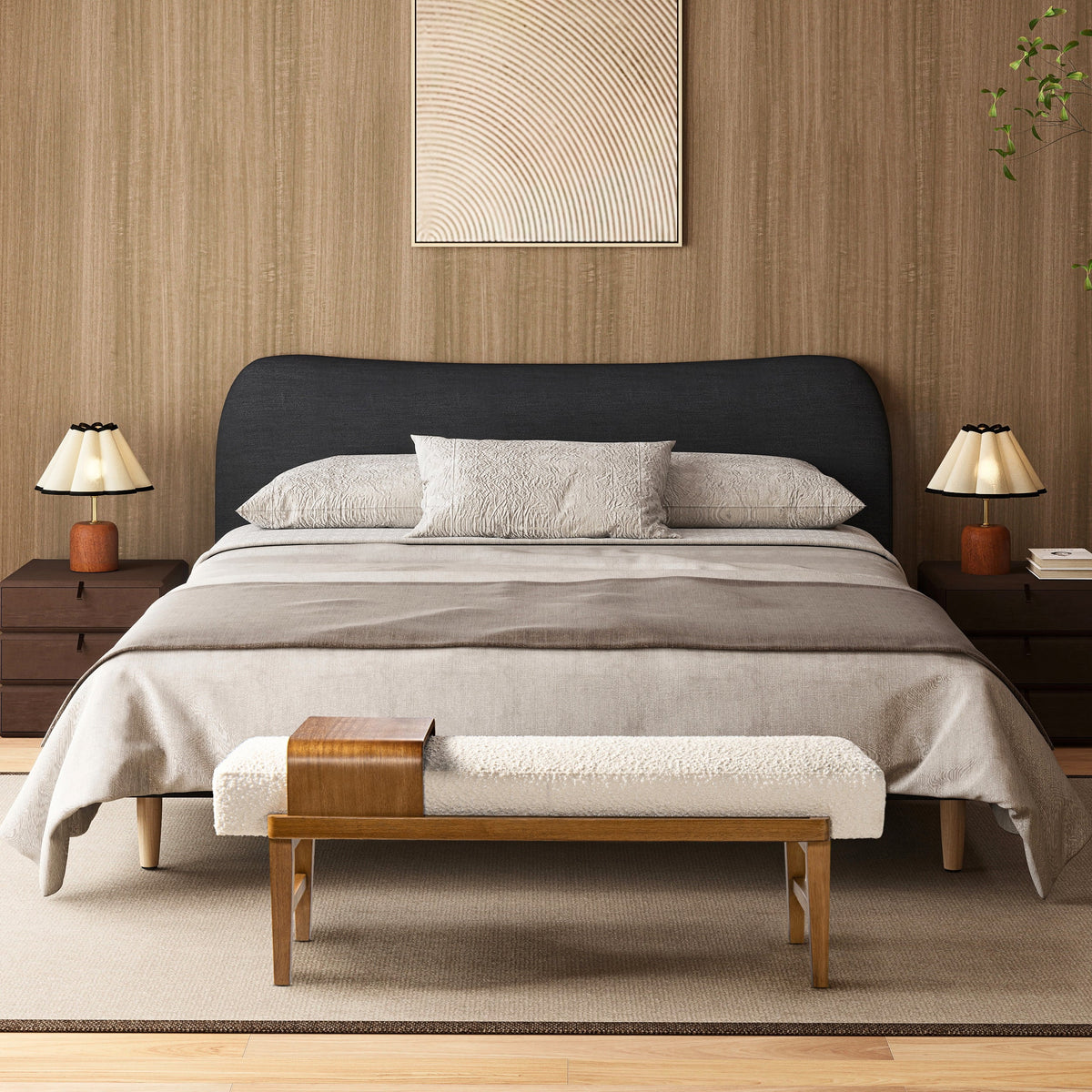 Billie 52" Modern Telephone Bench with Sliding Shelf