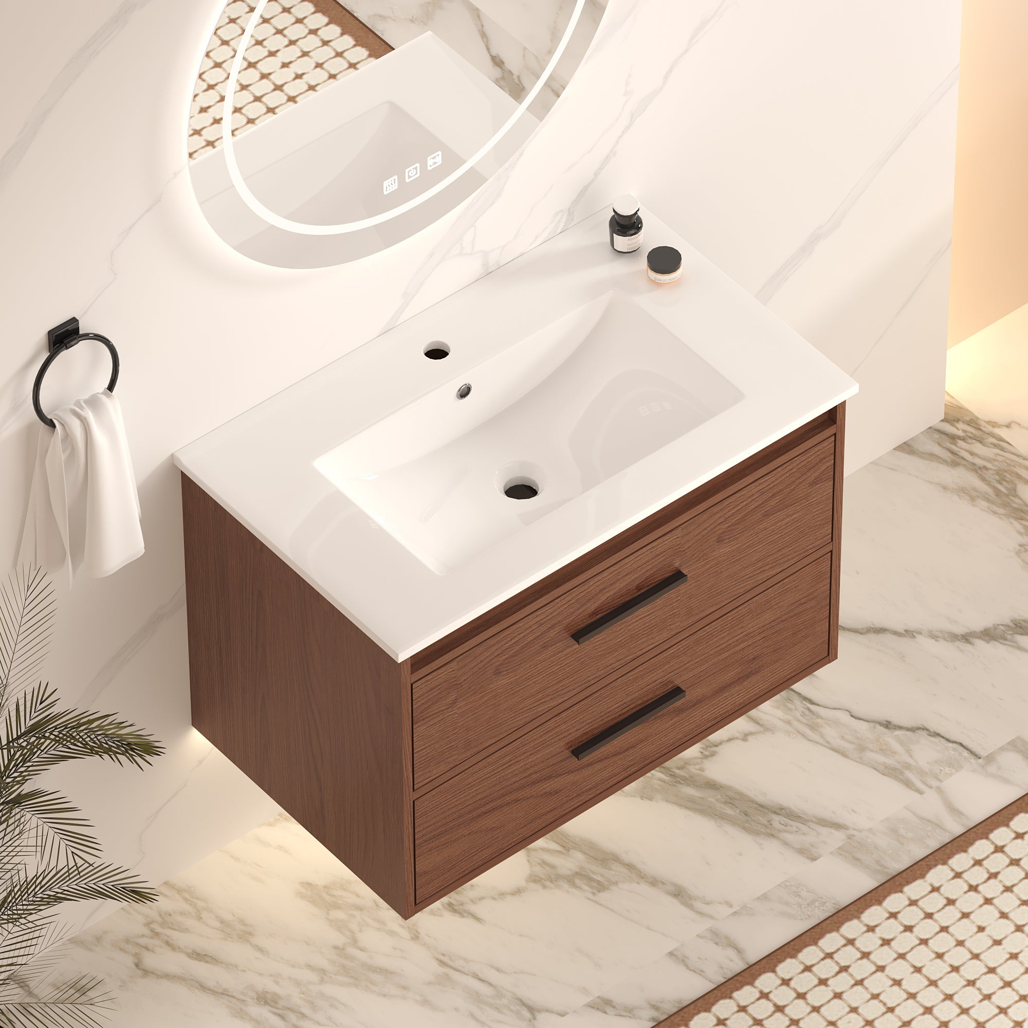 30" Reddish Brown Bathroom Vanity