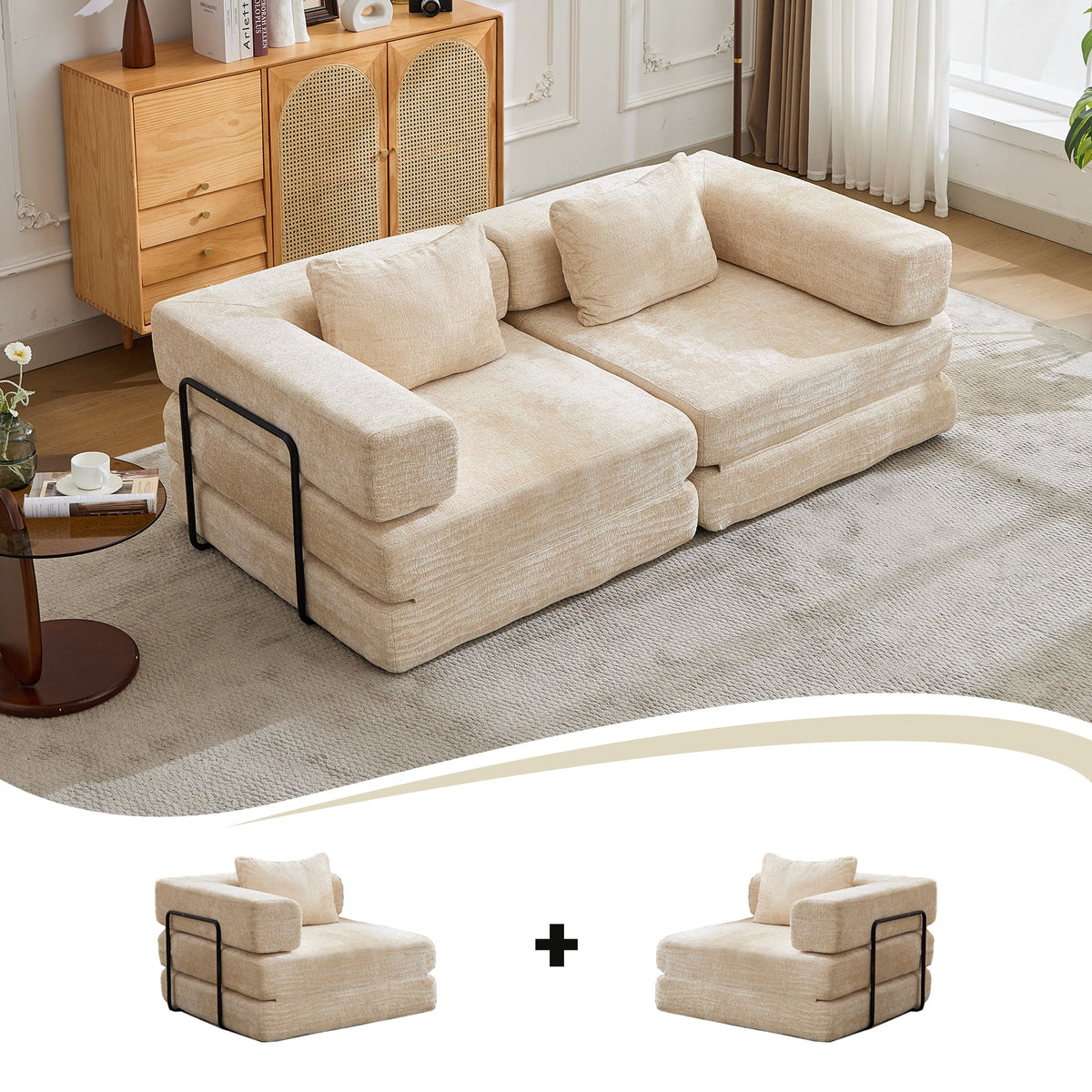 Compression Sofa - Convertible Floor Sofa Bed