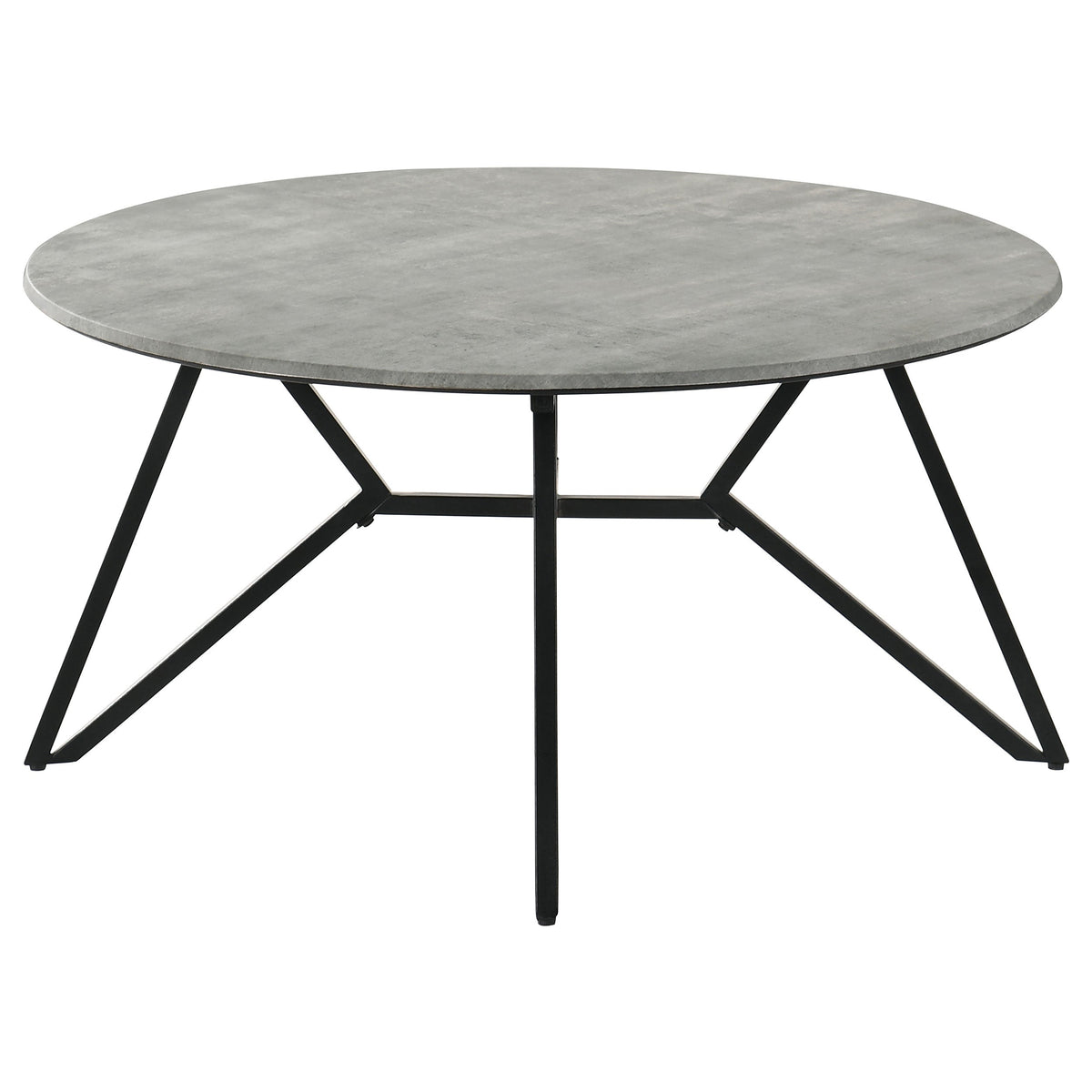 Travis Cement and Gunmetal Round Top Coffee Table