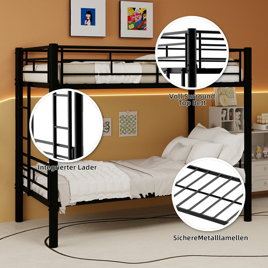 Twin Over Twin Metal Bunk Bed for Kids