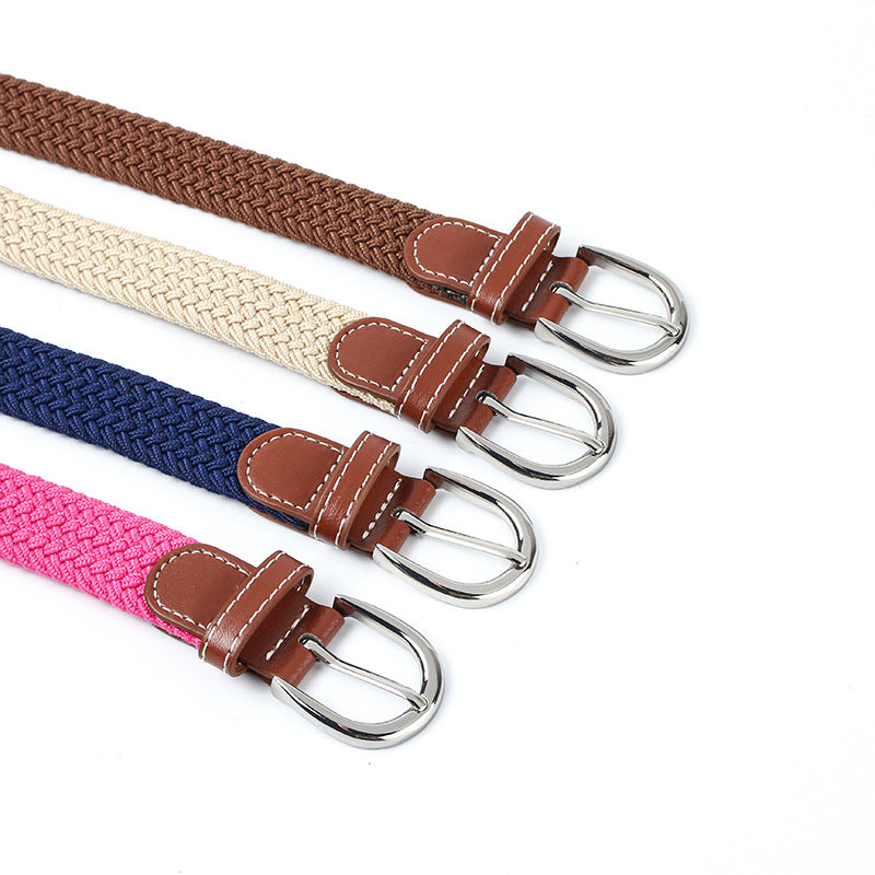 Youth Student Canvas Elastic Braided Belt