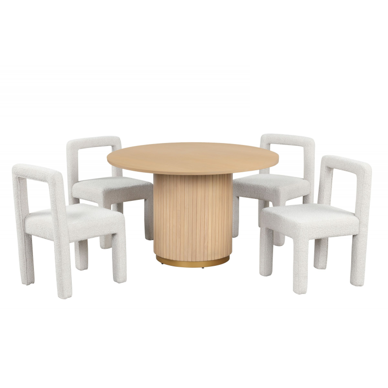 Modern Dining Chair Set of 2, Boucle Upholstered