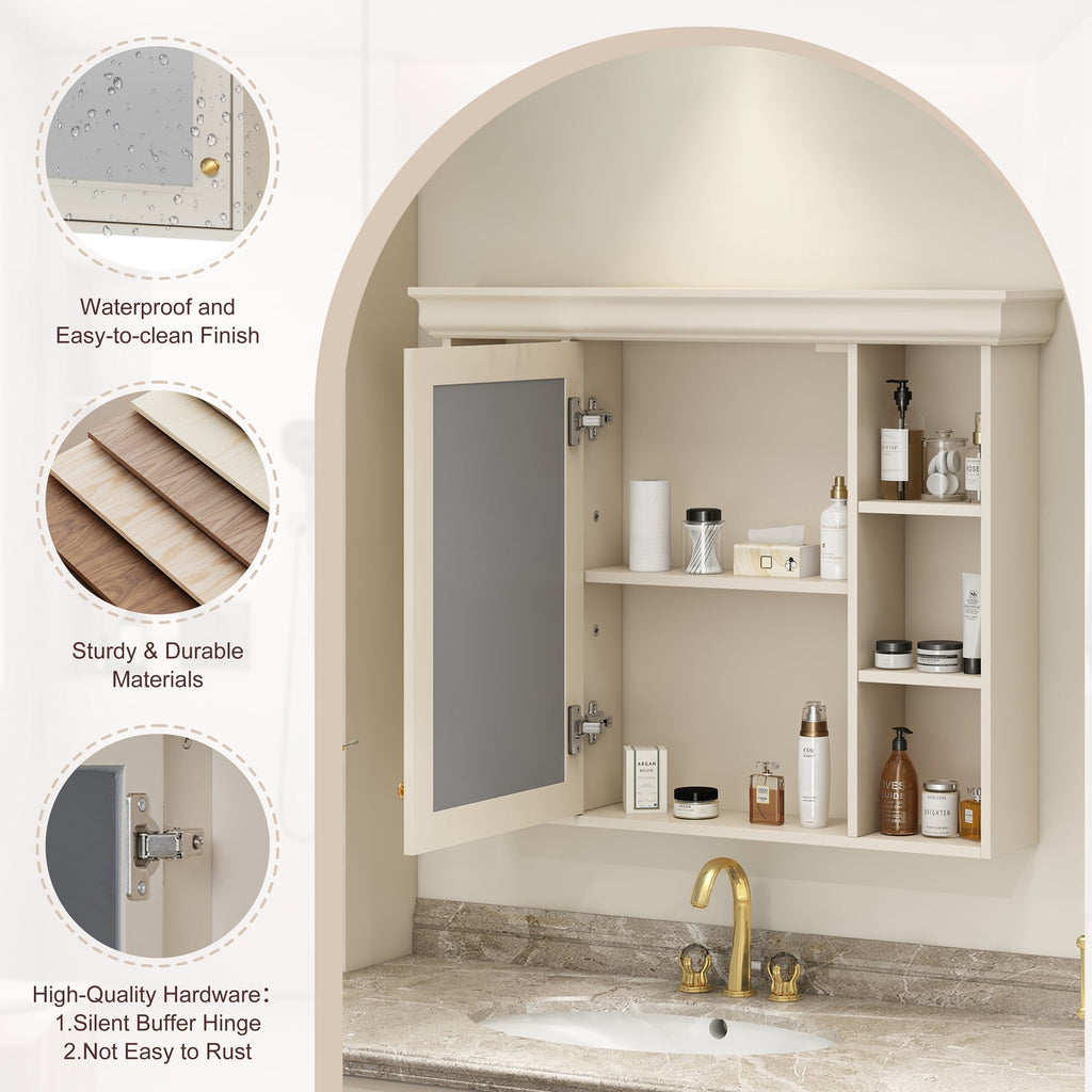 35'' x 28'' Wall Mounted Bathroom Storage Cabinet with Mirror