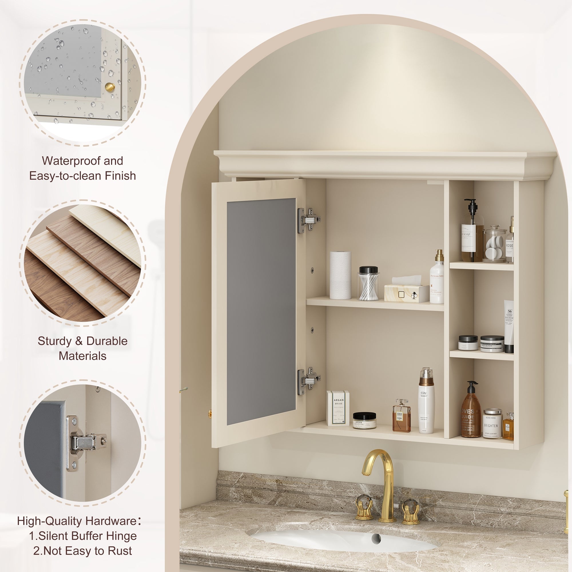 35'' x 28'' Wall Mounted Bathroom Storage Cabinet with Mirror